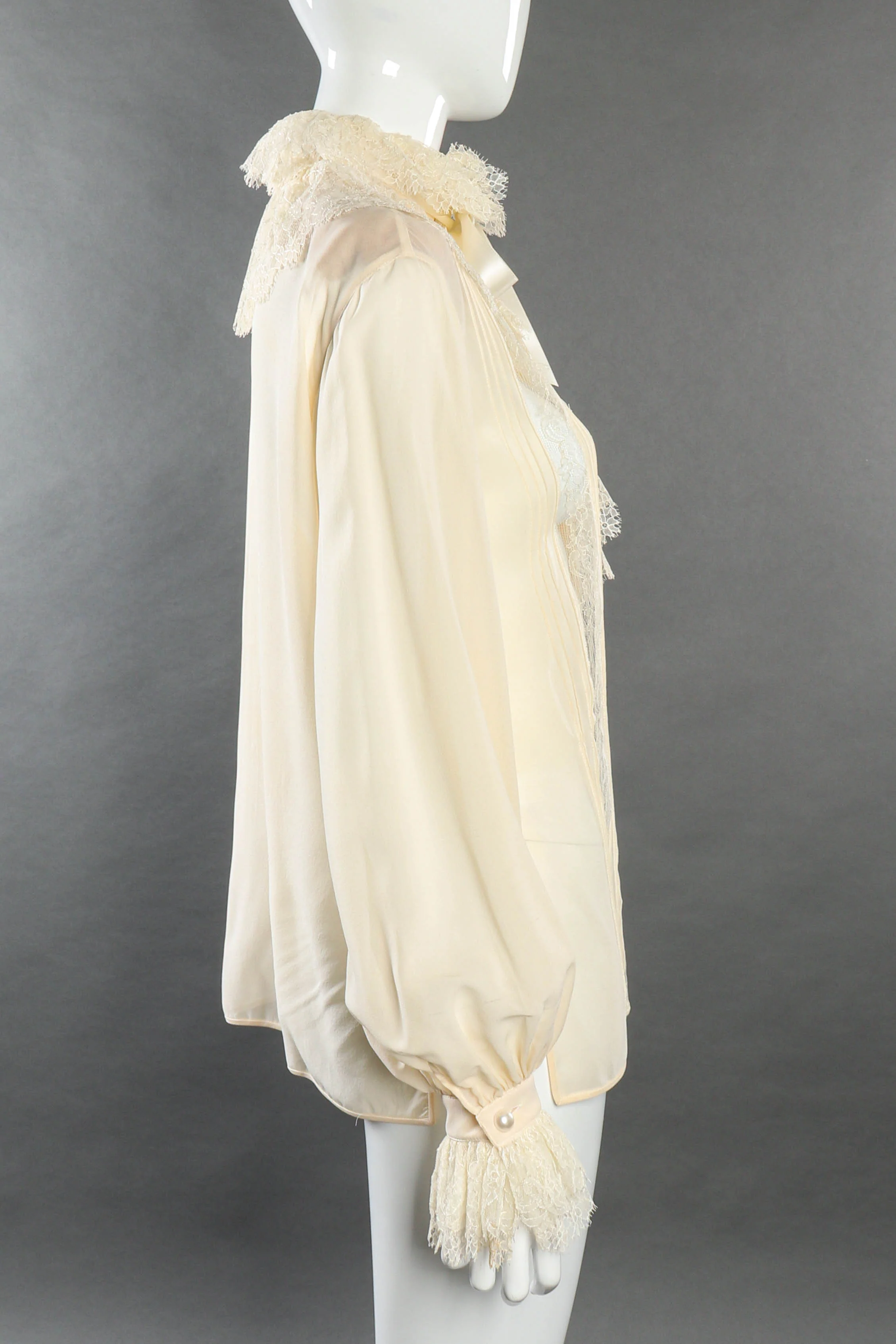 Ruffle Lace Silk Blouse - Image 3