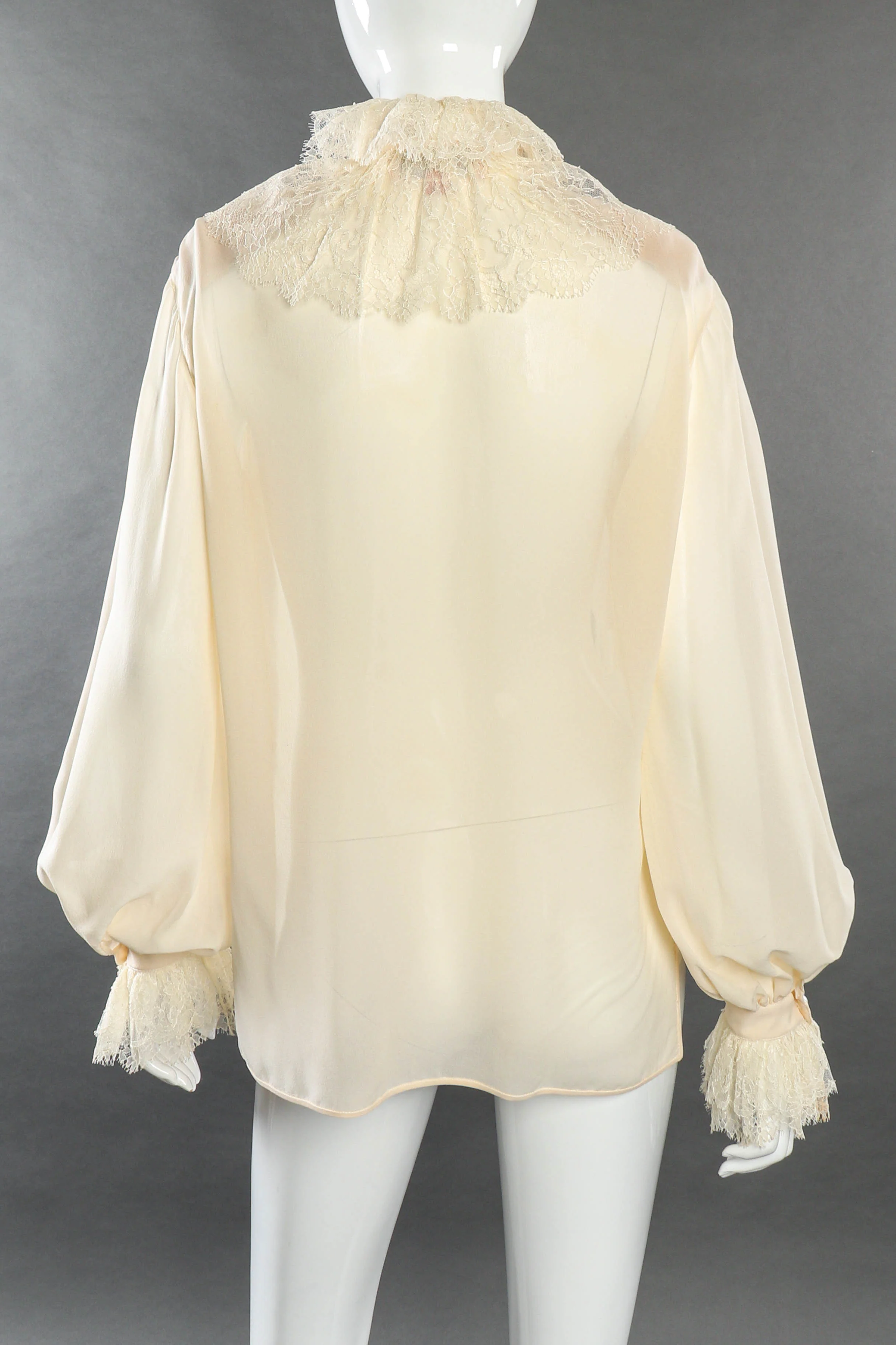 Ruffle Lace Silk Blouse - Image 4
