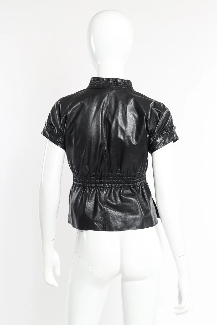 Ruffle Leather Zip-Up Jacket - Image 3