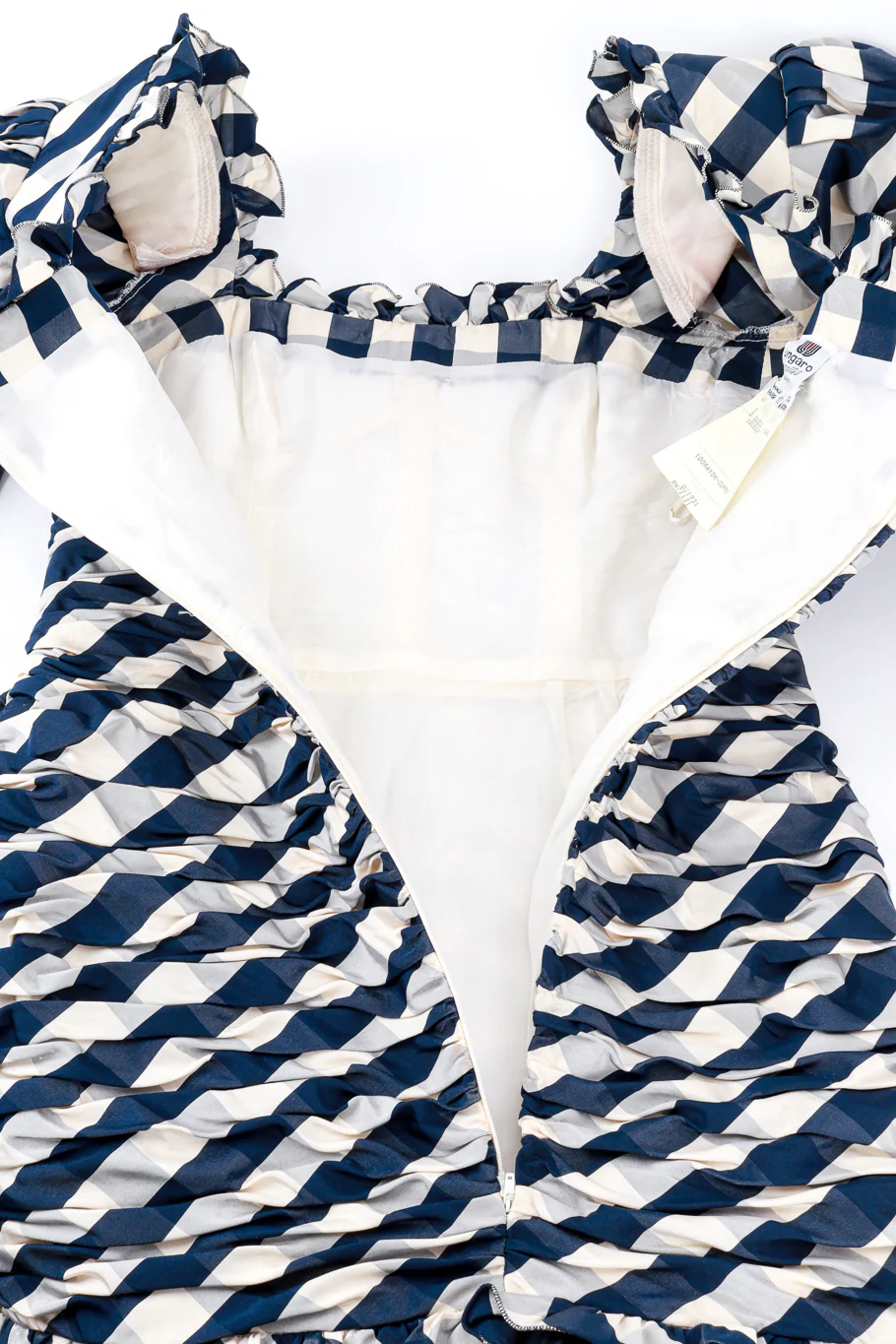 Ruffle & Ruched Gingham Cocktail Dress - Image 6