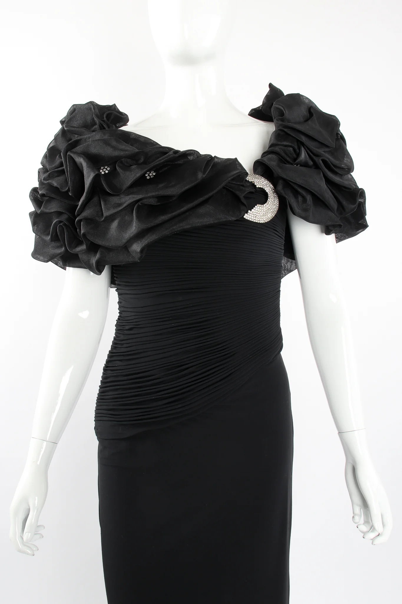 Ruffle Shoulder Sheath Gown - Image 10