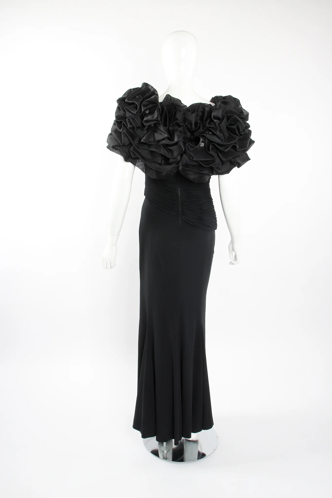 Ruffle Shoulder Sheath Gown - Image 13