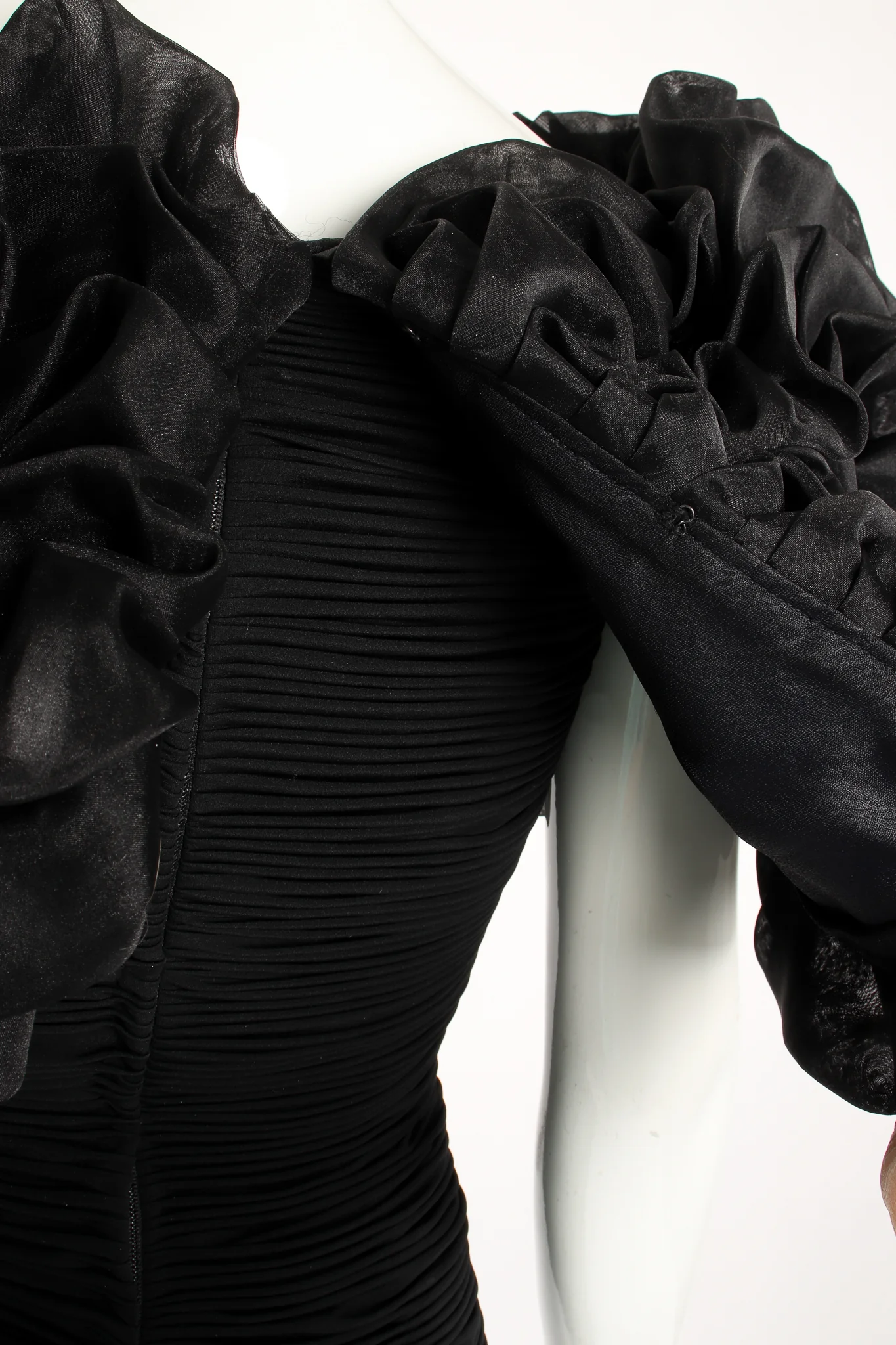 Ruffle Shoulder Sheath Gown - Image 16