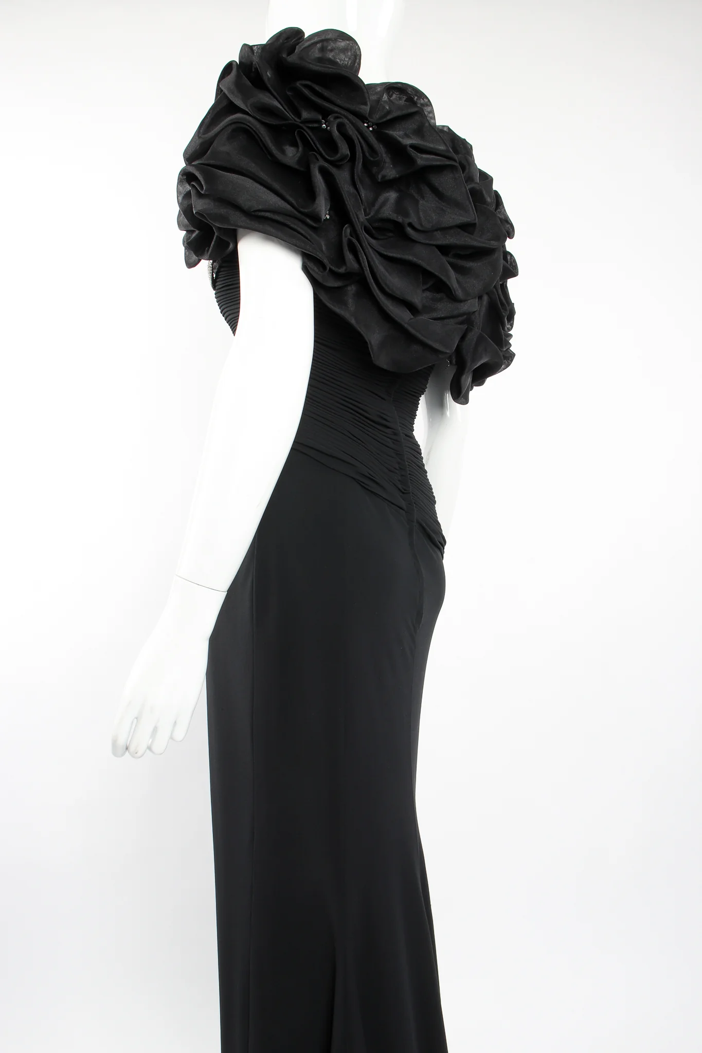 Ruffle Shoulder Sheath Gown - Image 5