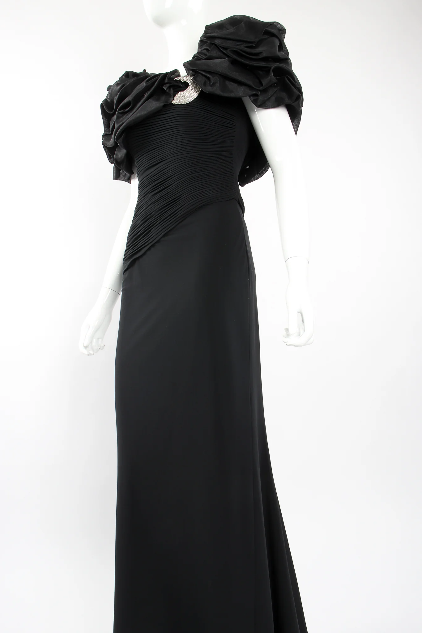 Ruffle Shoulder Sheath Gown - Image 6