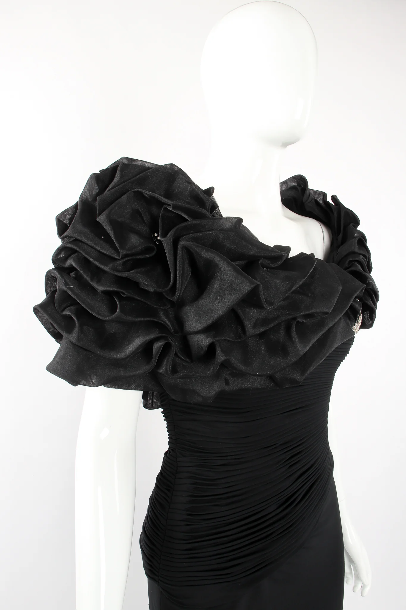 Ruffle Shoulder Sheath Gown - Image 7