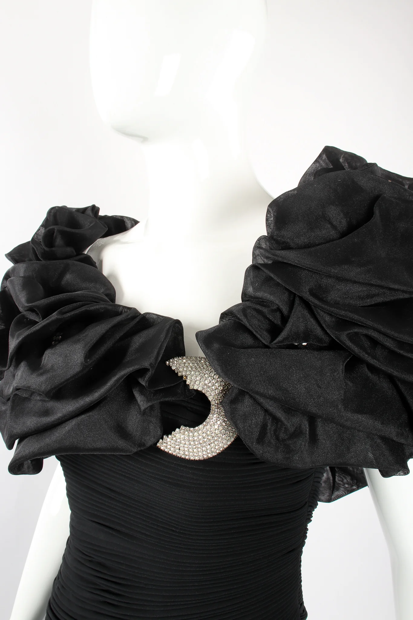 Ruffle Shoulder Sheath Gown - Image 9