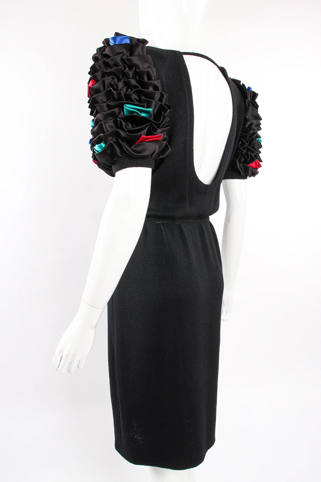 Backless Ruffle Sleeve Knit Dress