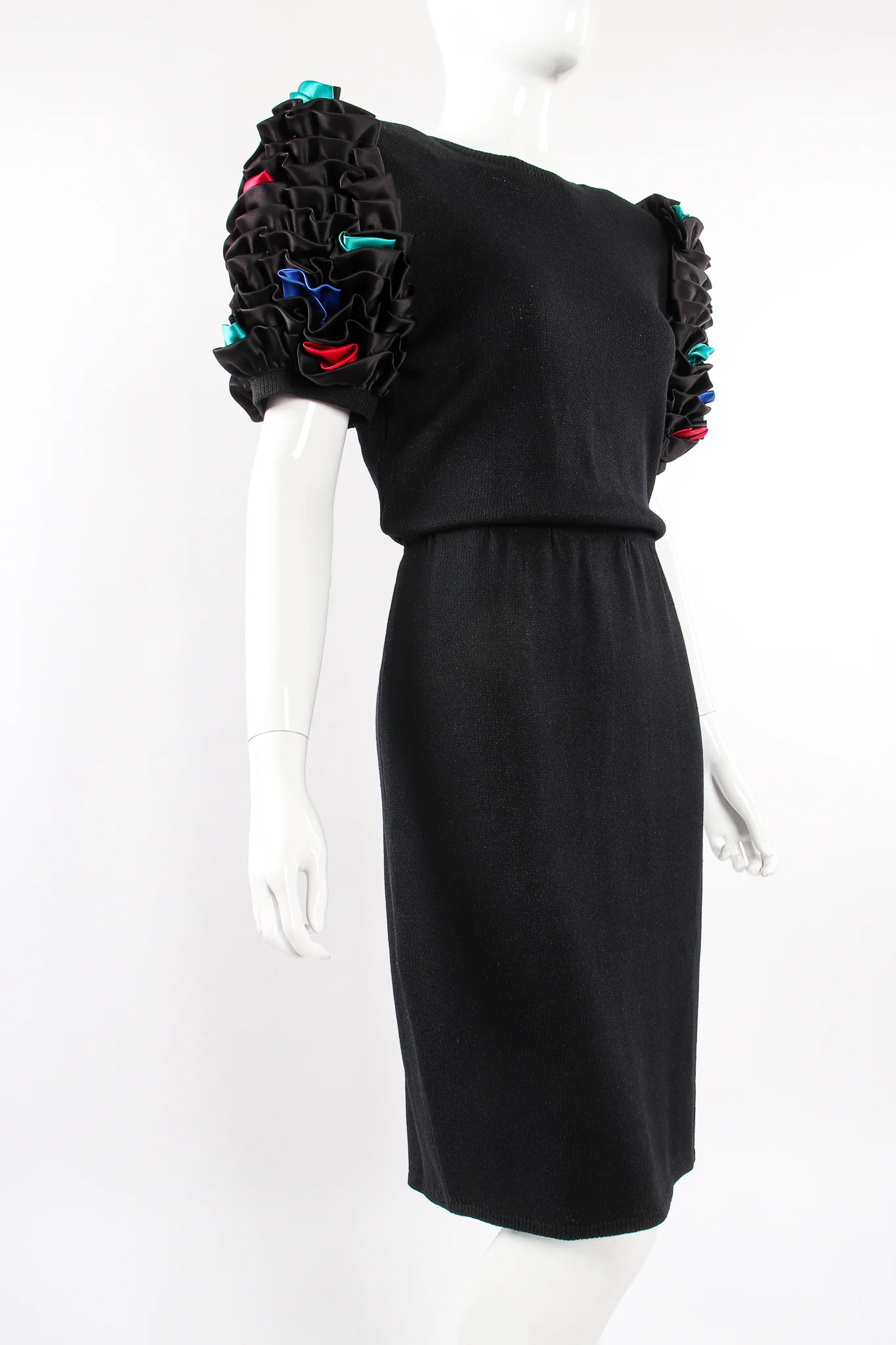 Backless Ruffle Sleeve Knit Dress - Image 2