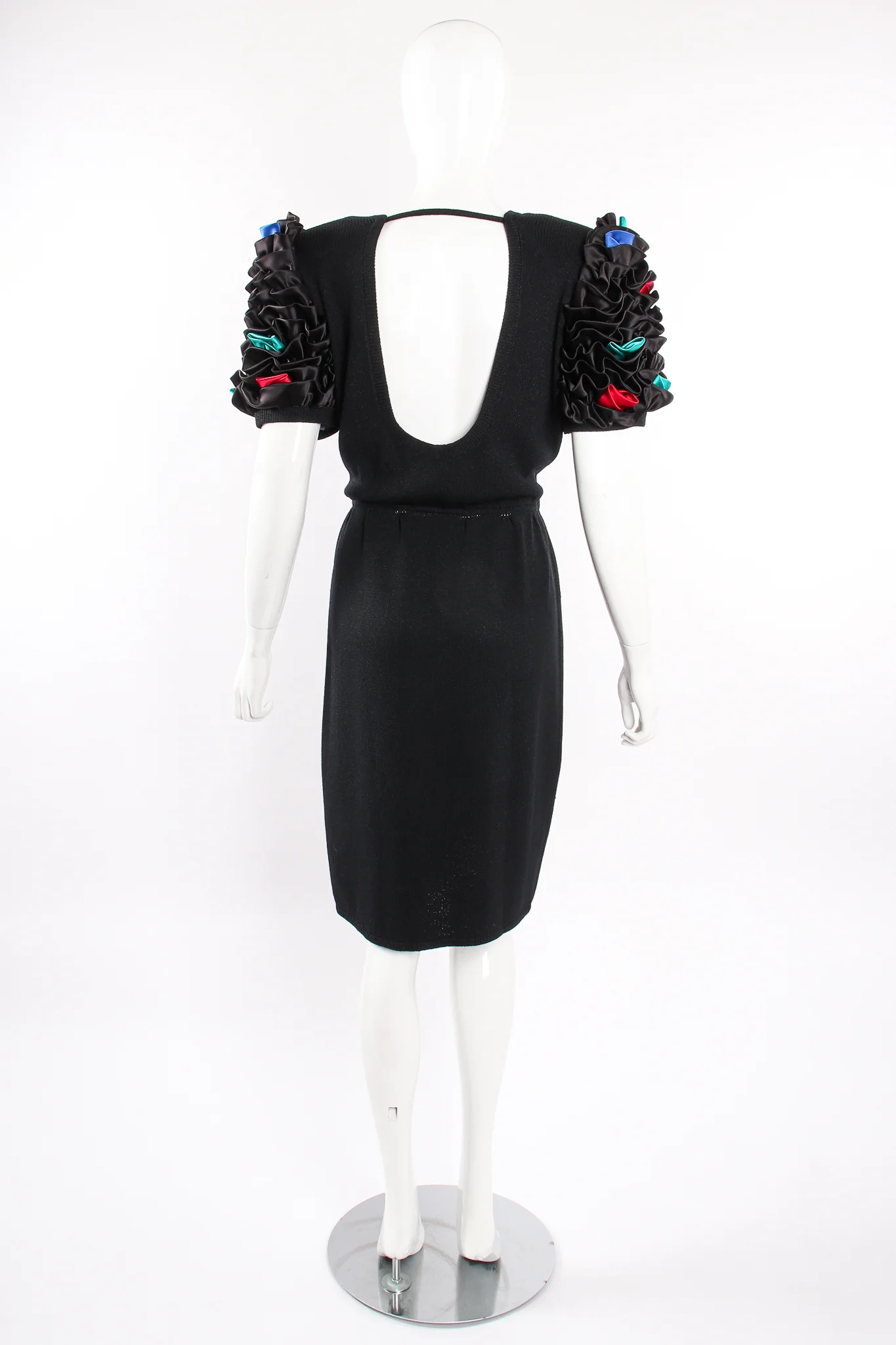 Backless Ruffle Sleeve Knit Dress - Image 7