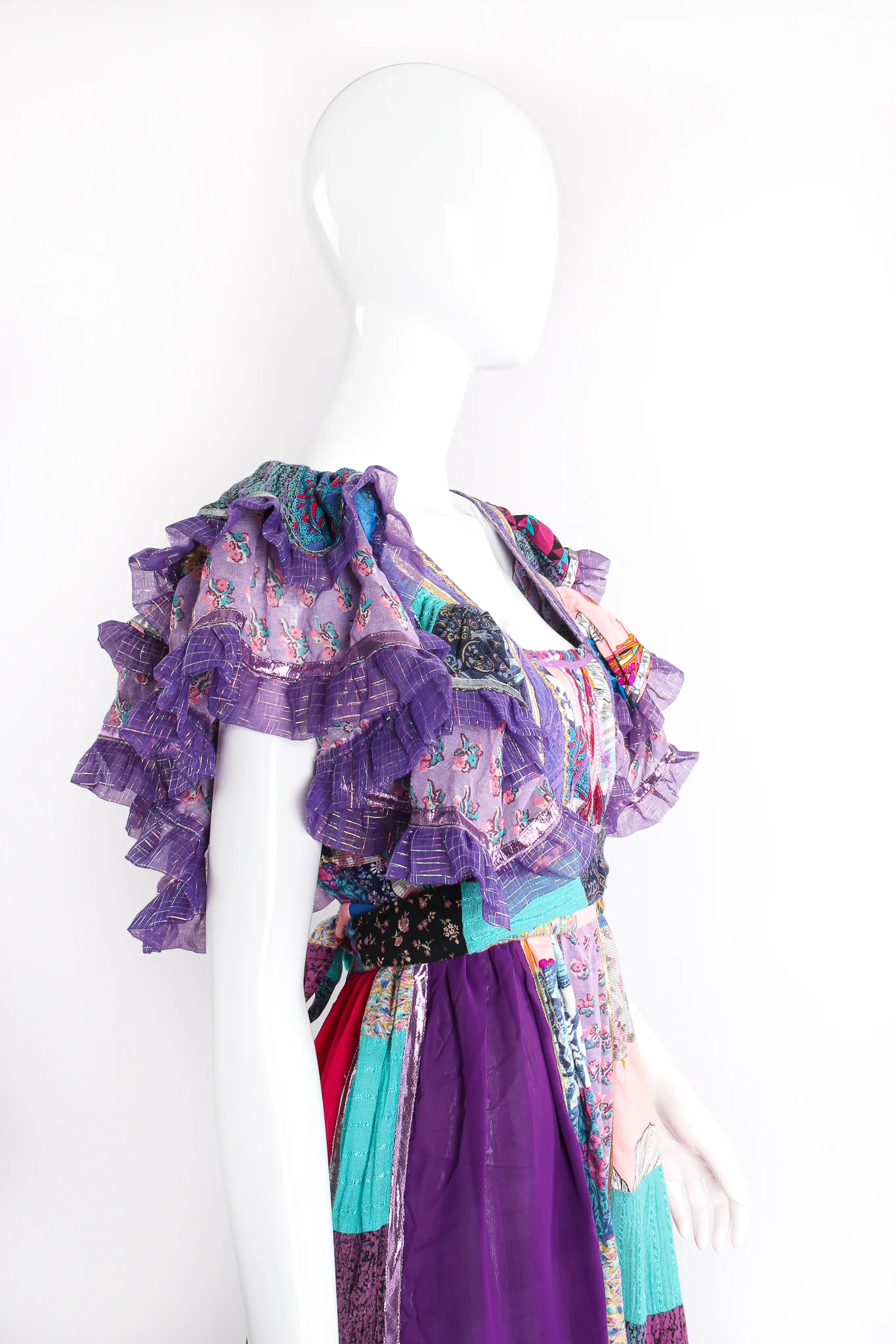 Ruffled Patchwork Pinafore Dress - Image 3
