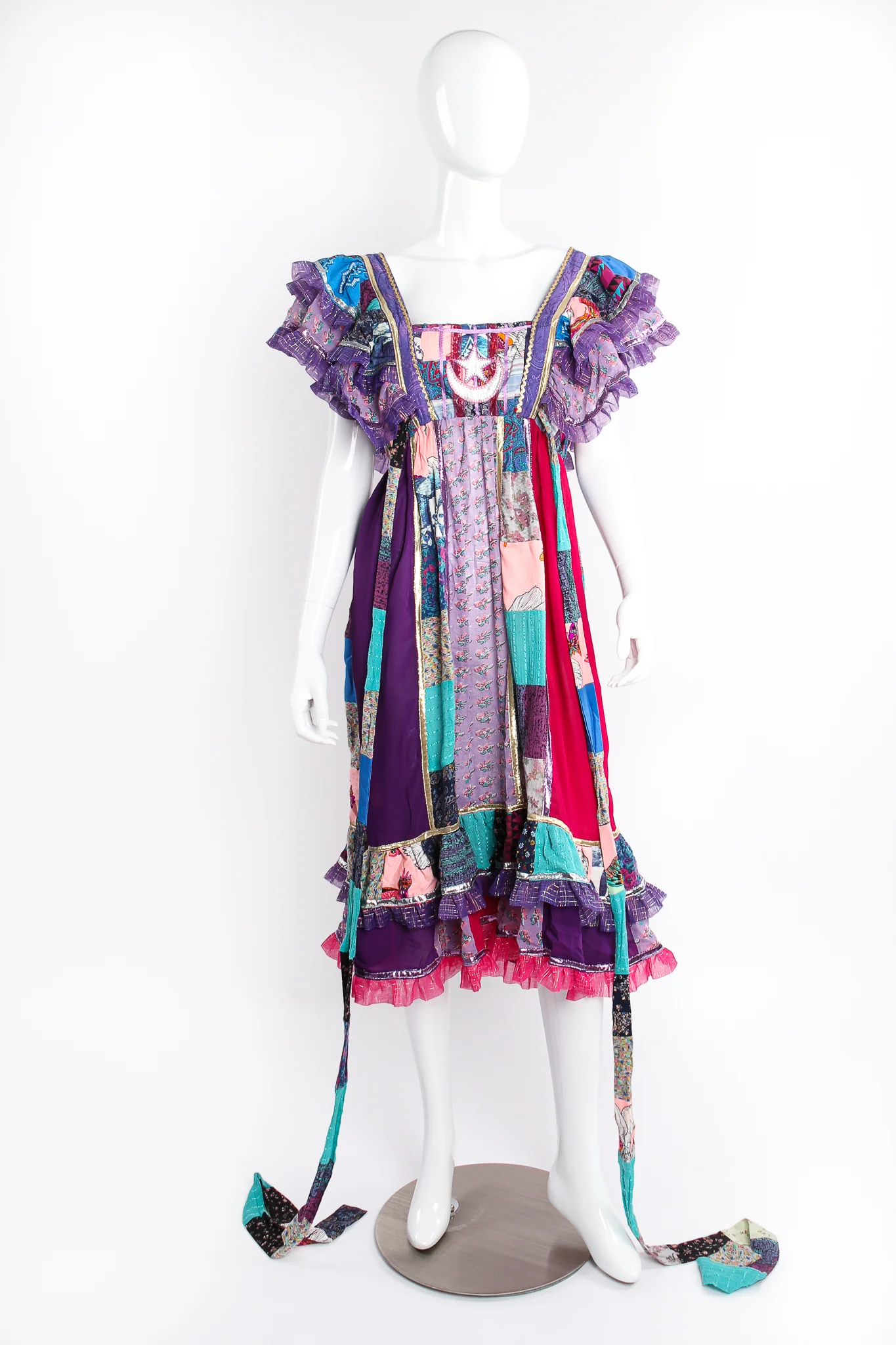 Ruffled Patchwork Pinafore Dress - Image 8