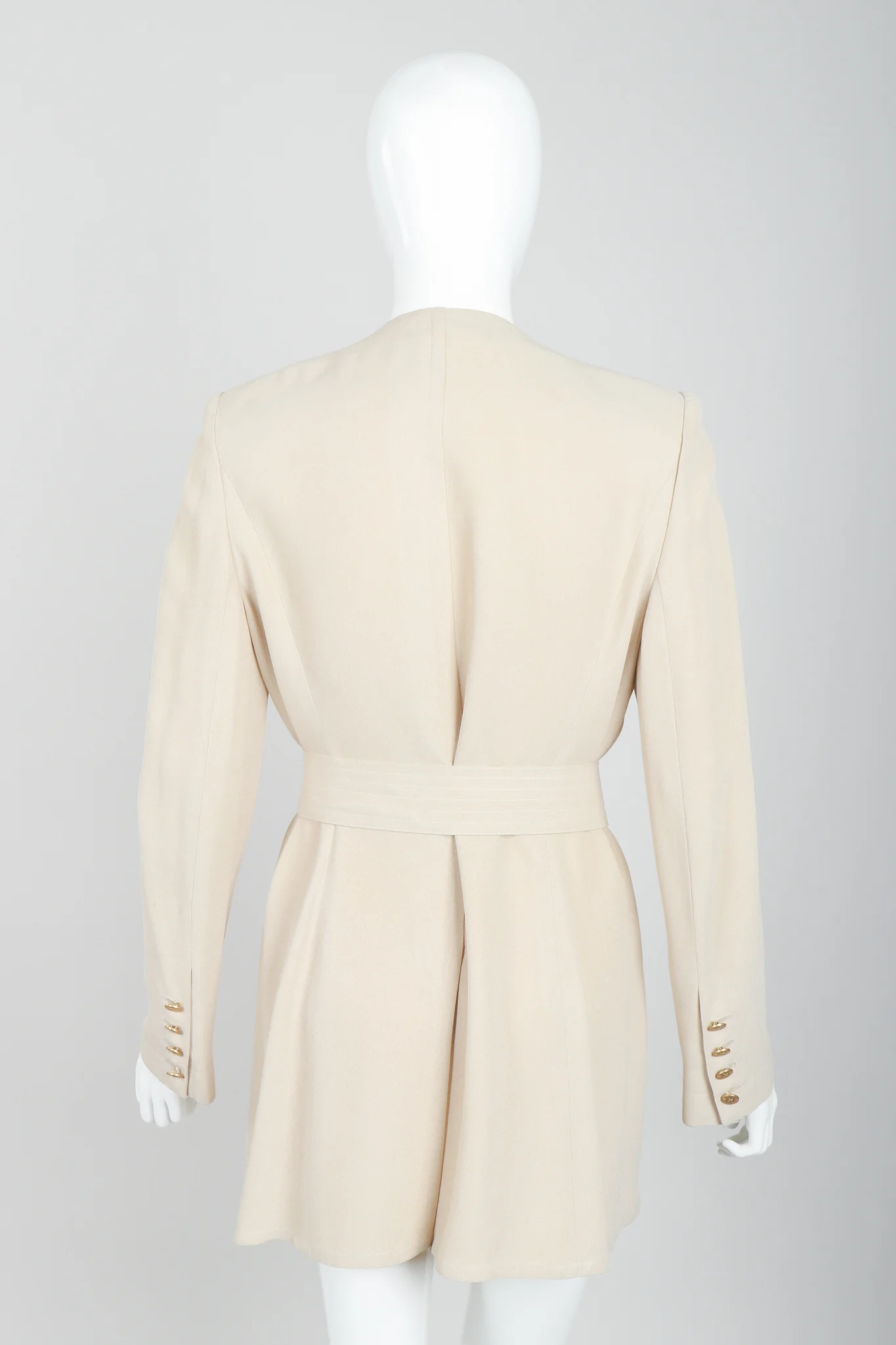 Sand Crepe Belted Jacket & Short Set - Image 10