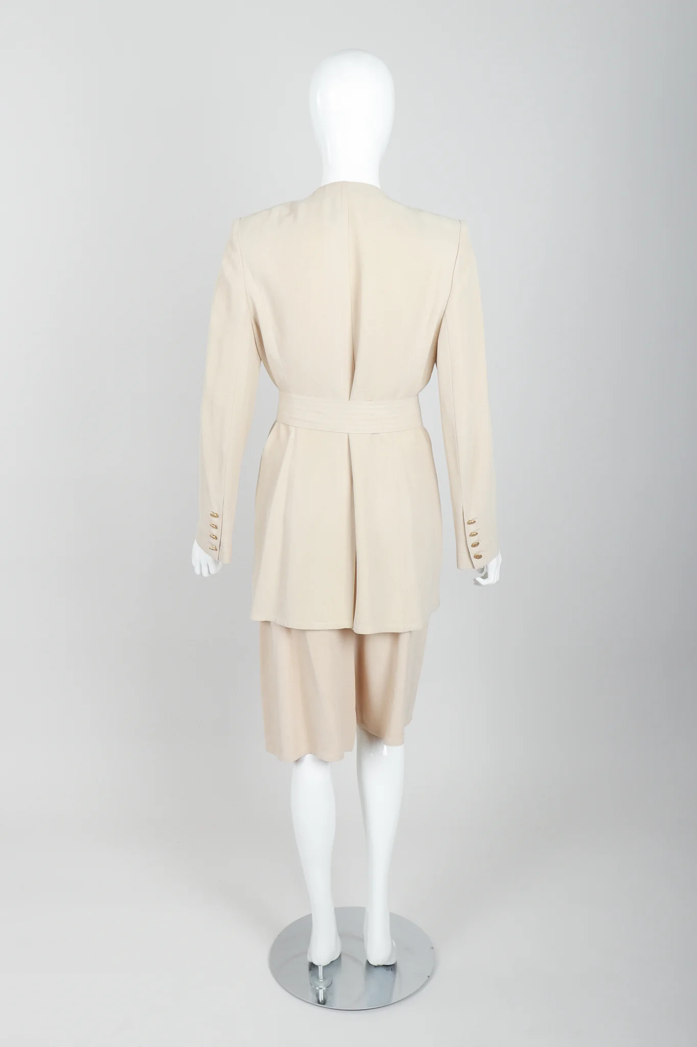 Sand Crepe Belted Jacket & Short Set - Image 6