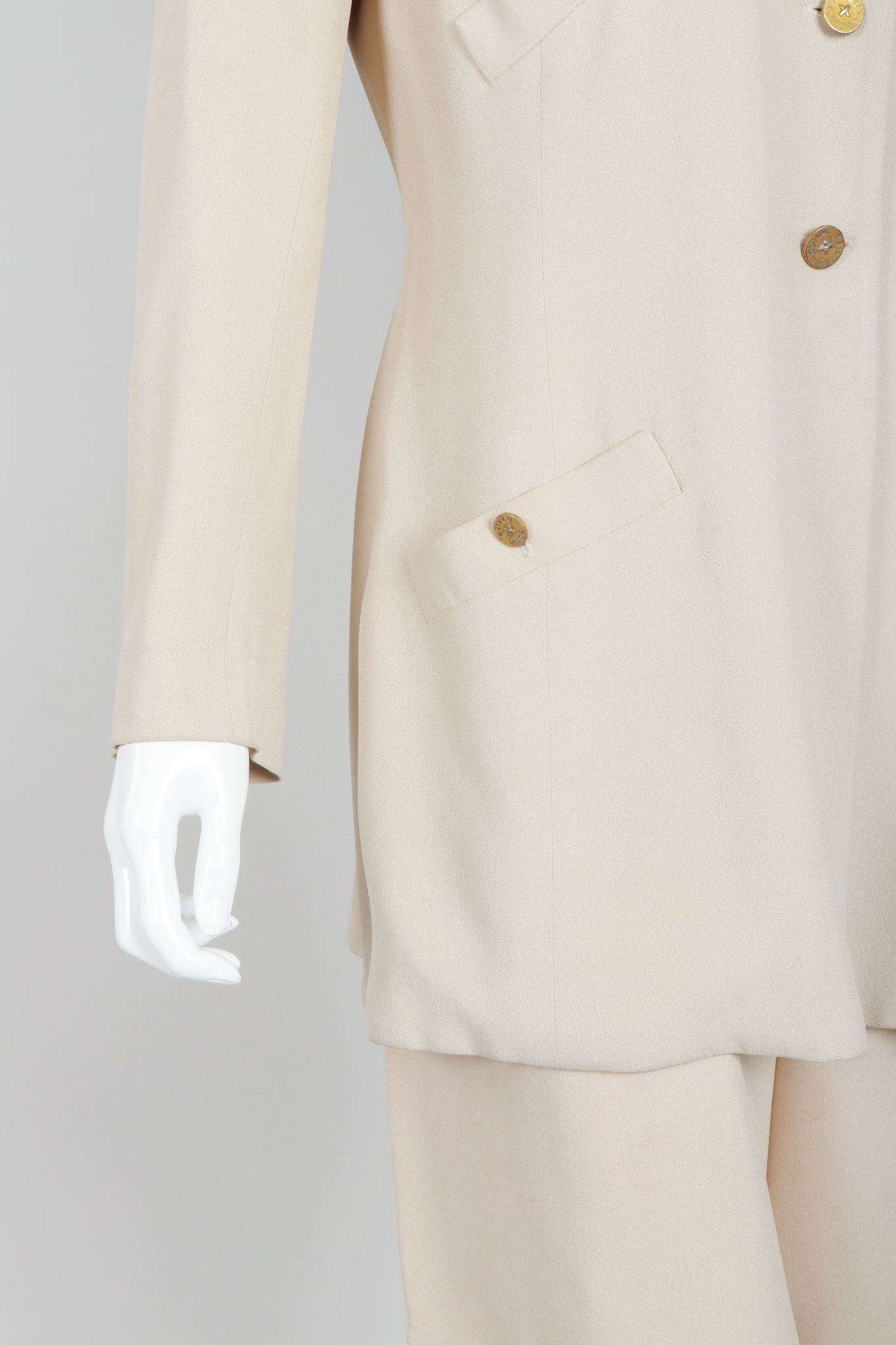 Sand Crepe Belted Jacket & Short Set - Image 7