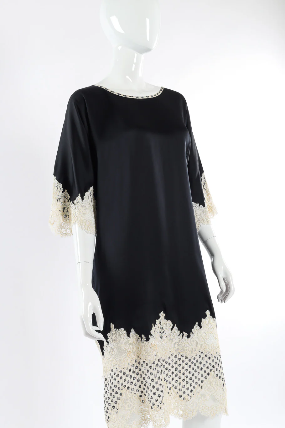 Satin and Lace Shift Dress - Image 4