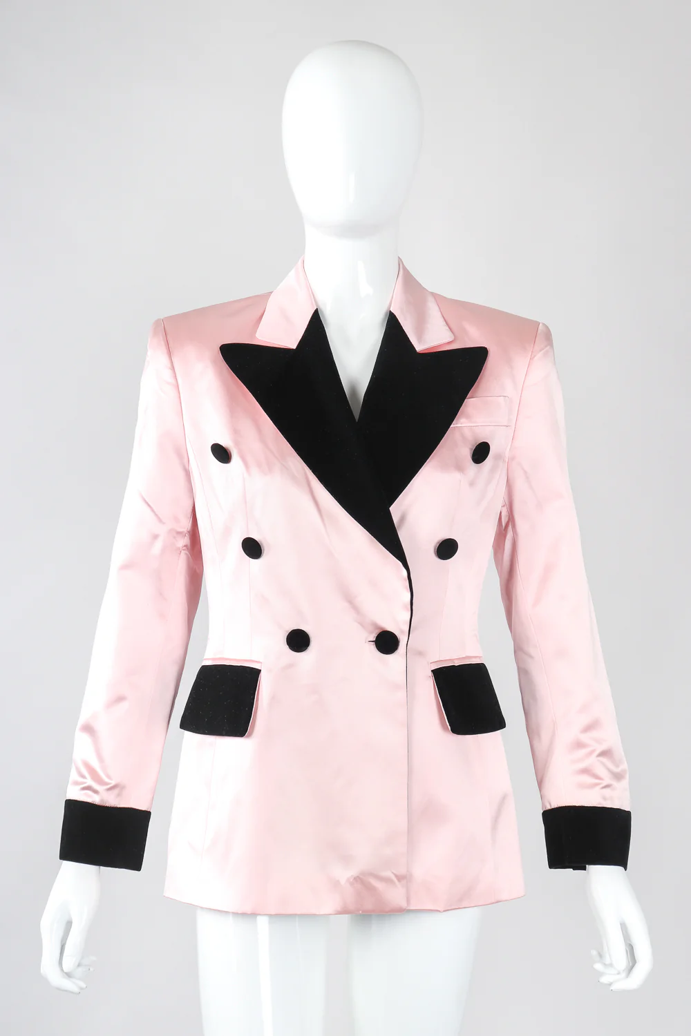 Satin Contrast Tuxedo Jacket - Image 4