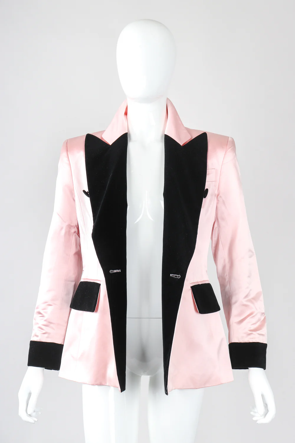 Satin Contrast Tuxedo Jacket - Image 5