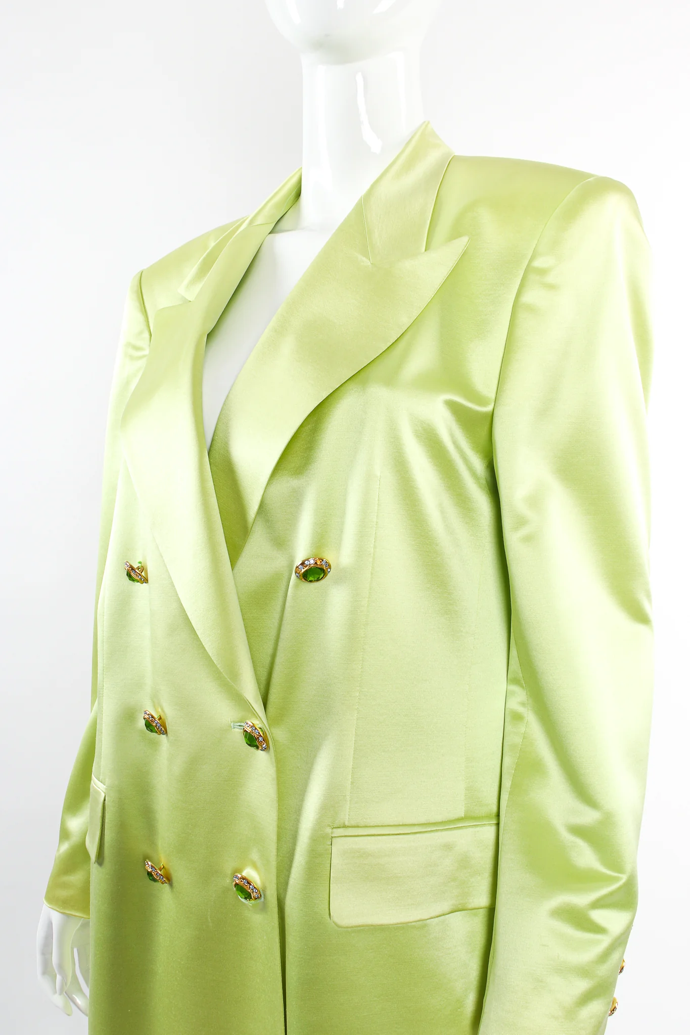 Satin Double Breasted Skirt Suit - Image 8
