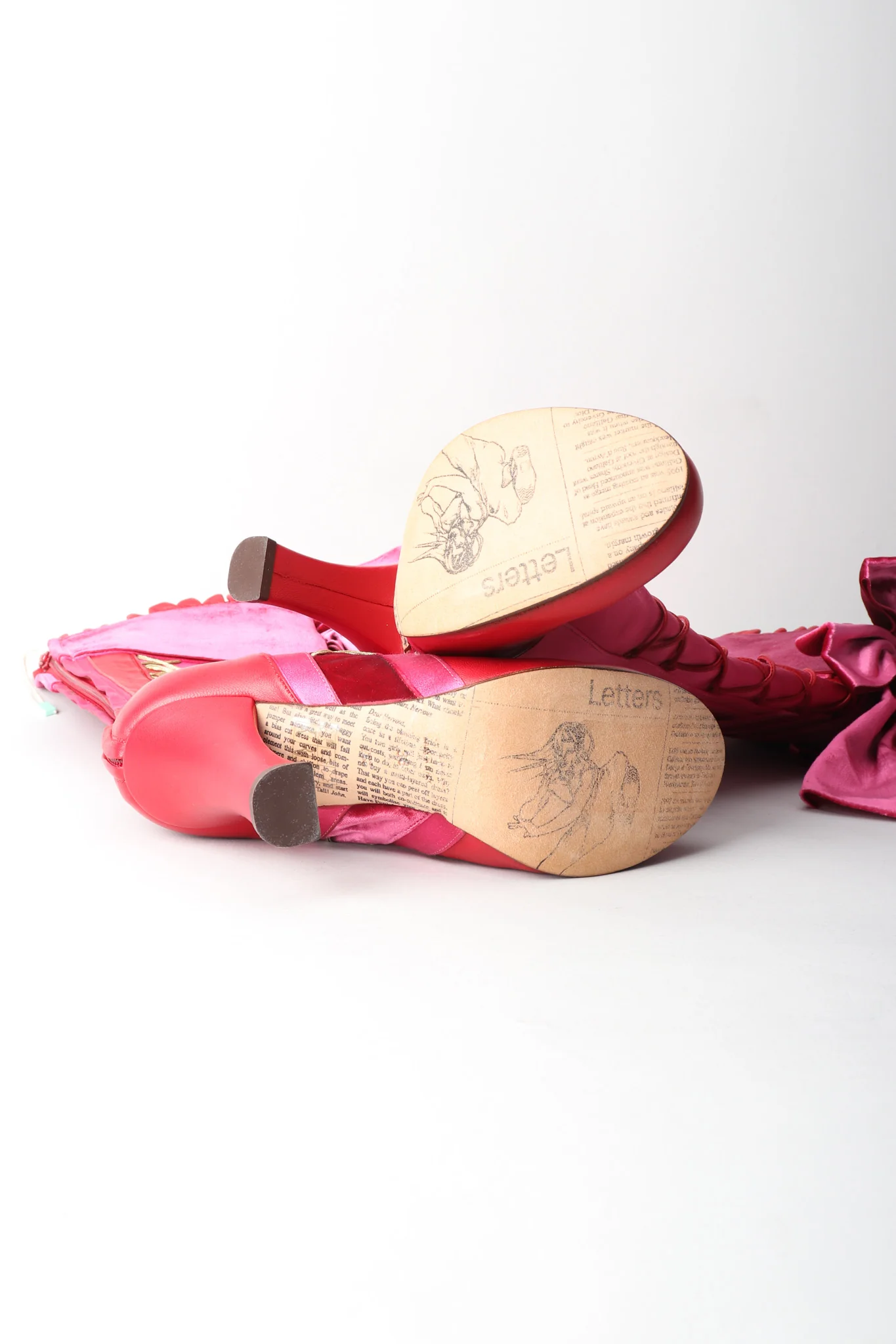 Satin Lolita Bow Boots - Image 23