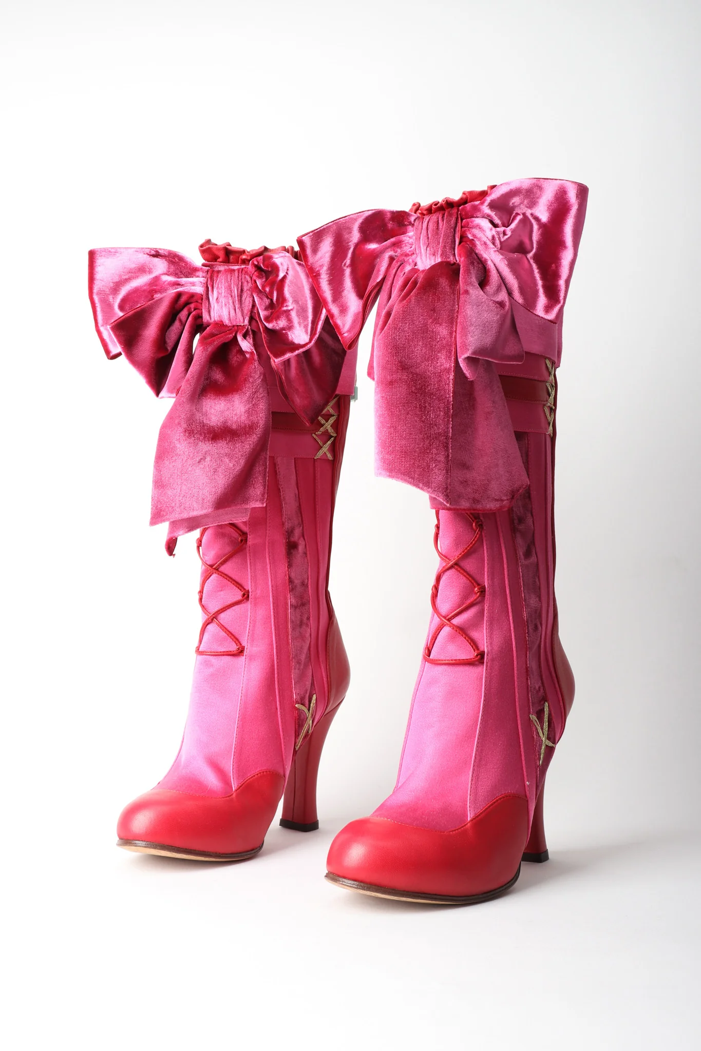 Satin Lolita Bow Boots - Image 3