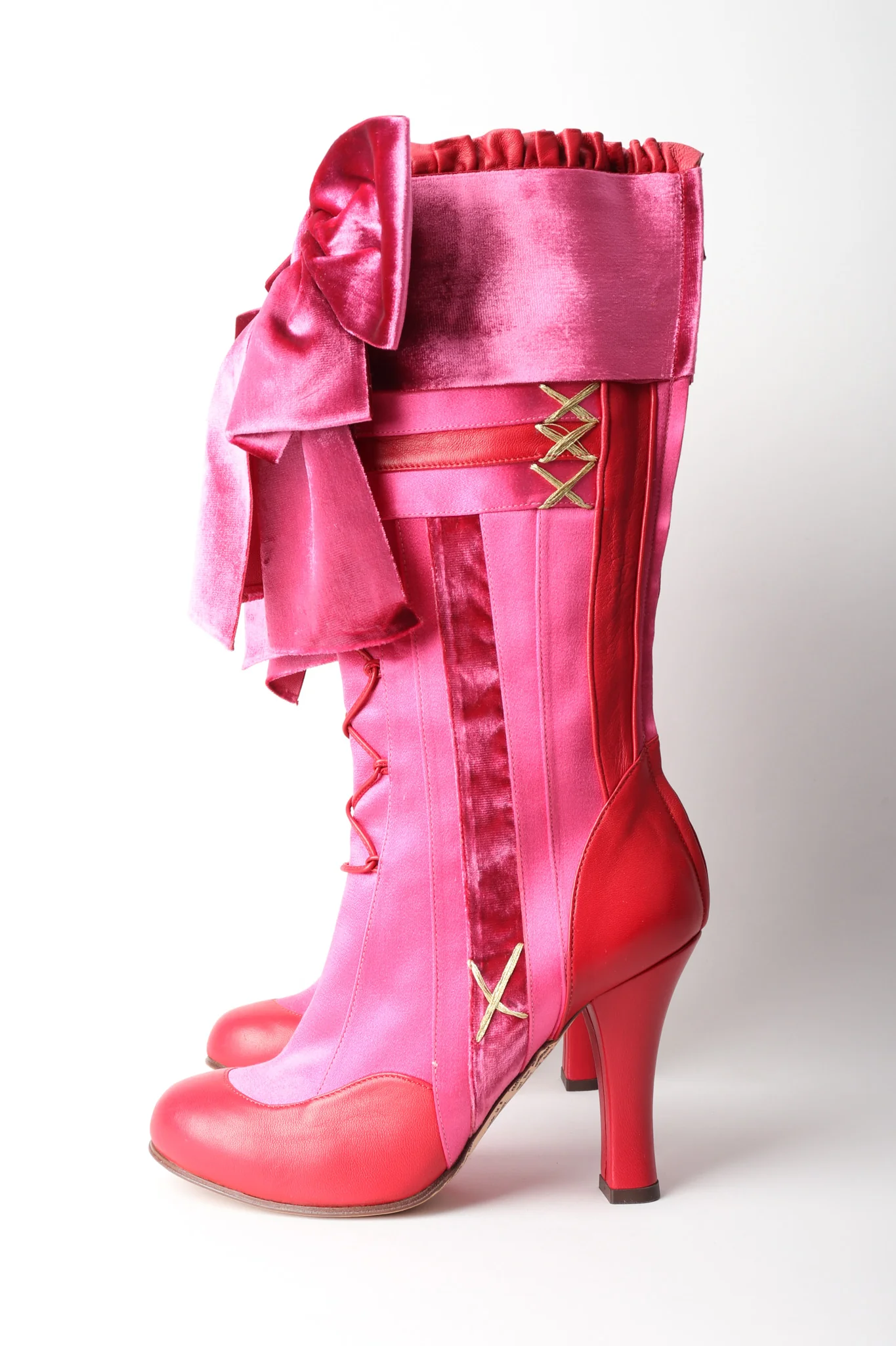 Satin Lolita Bow Boots - Image 4