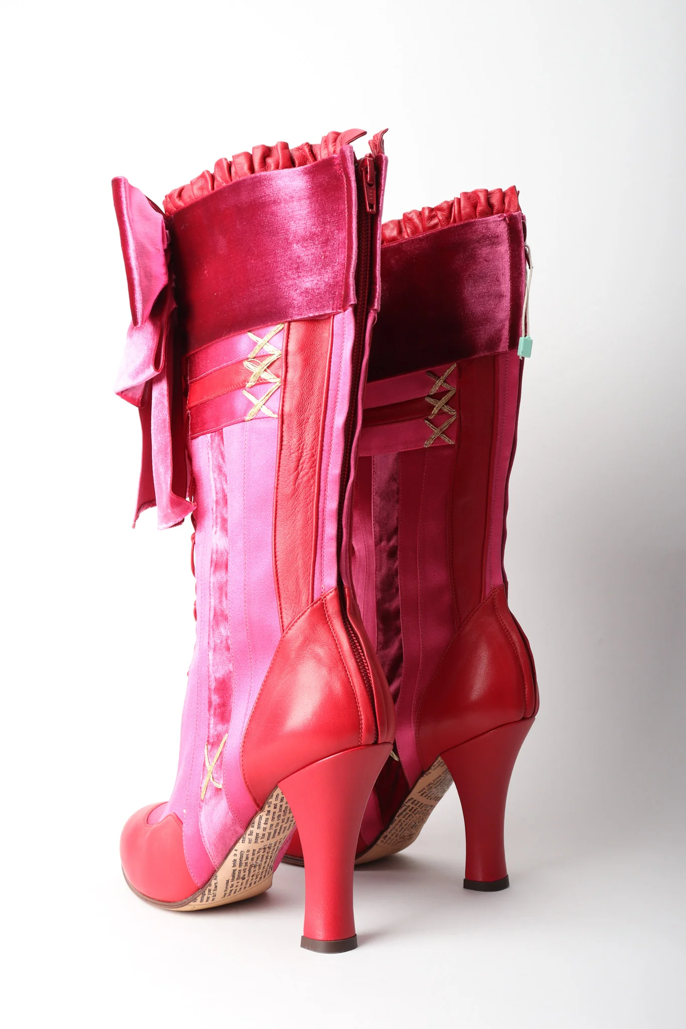 Satin Lolita Bow Boots - Image 5