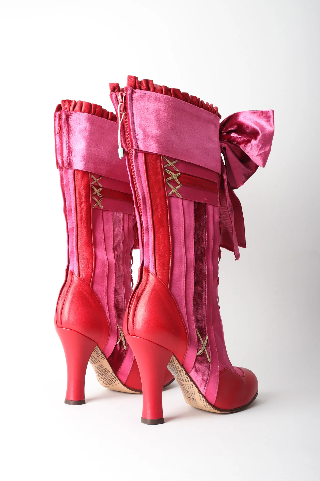 Satin Lolita Bow Boots - Image 7