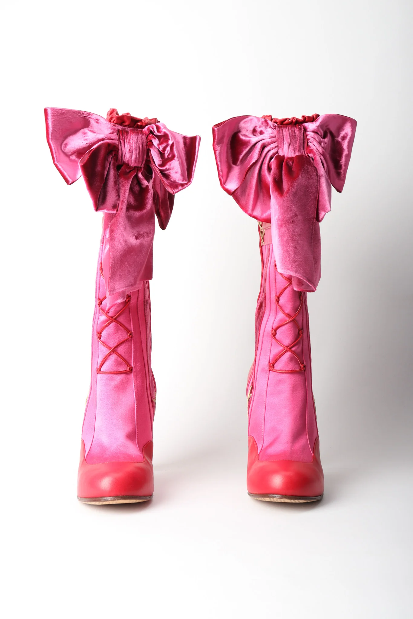 Satin Lolita Bow Boots - Image 9