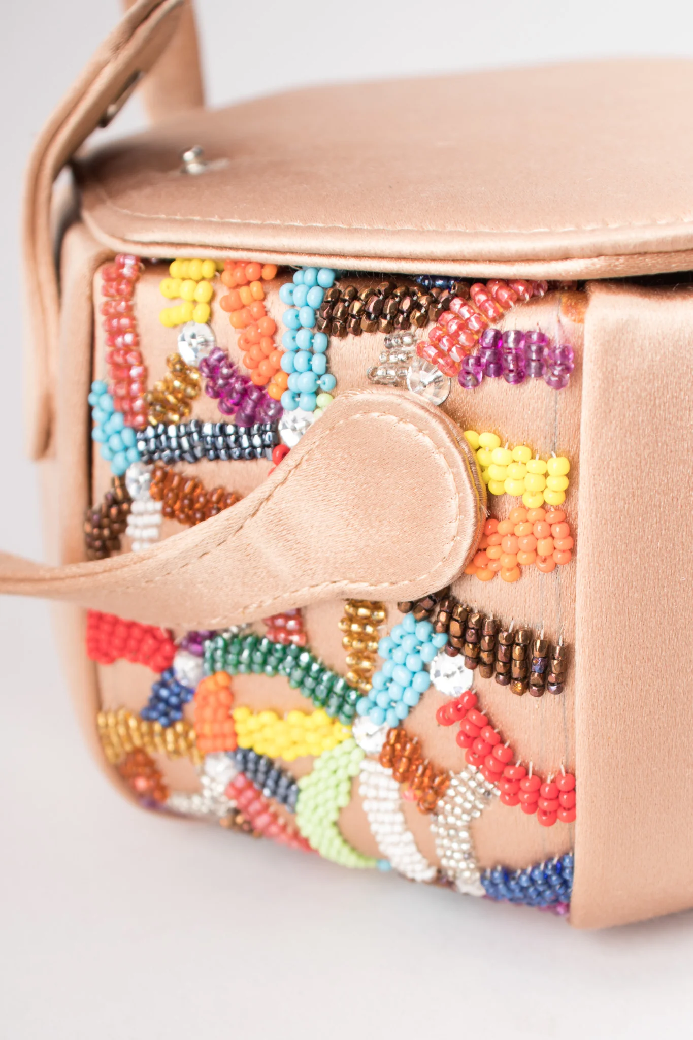 Satin Rainbow Beaded Box Bag - Image 15
