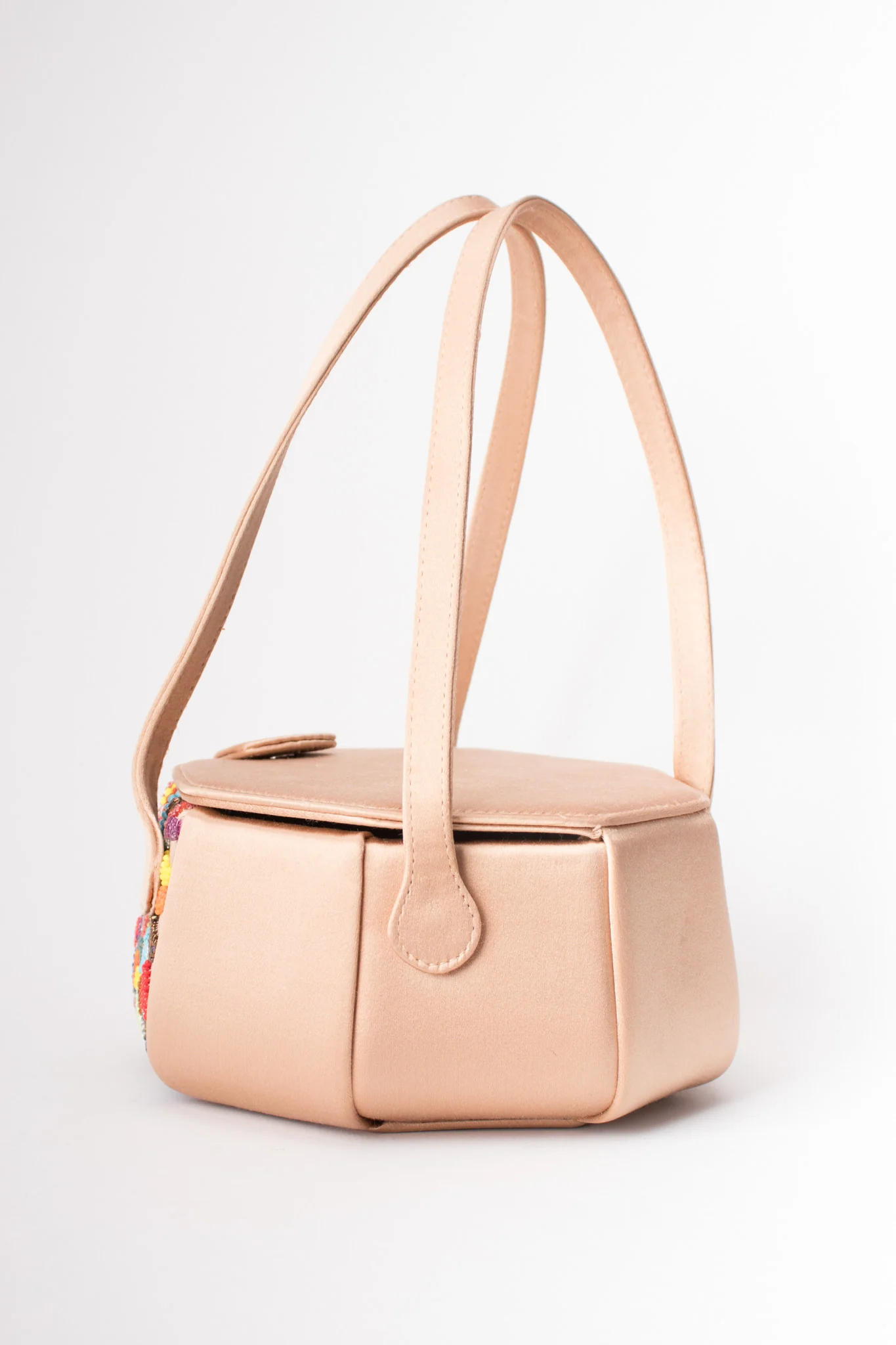 Satin Rainbow Beaded Box Bag - Image 5