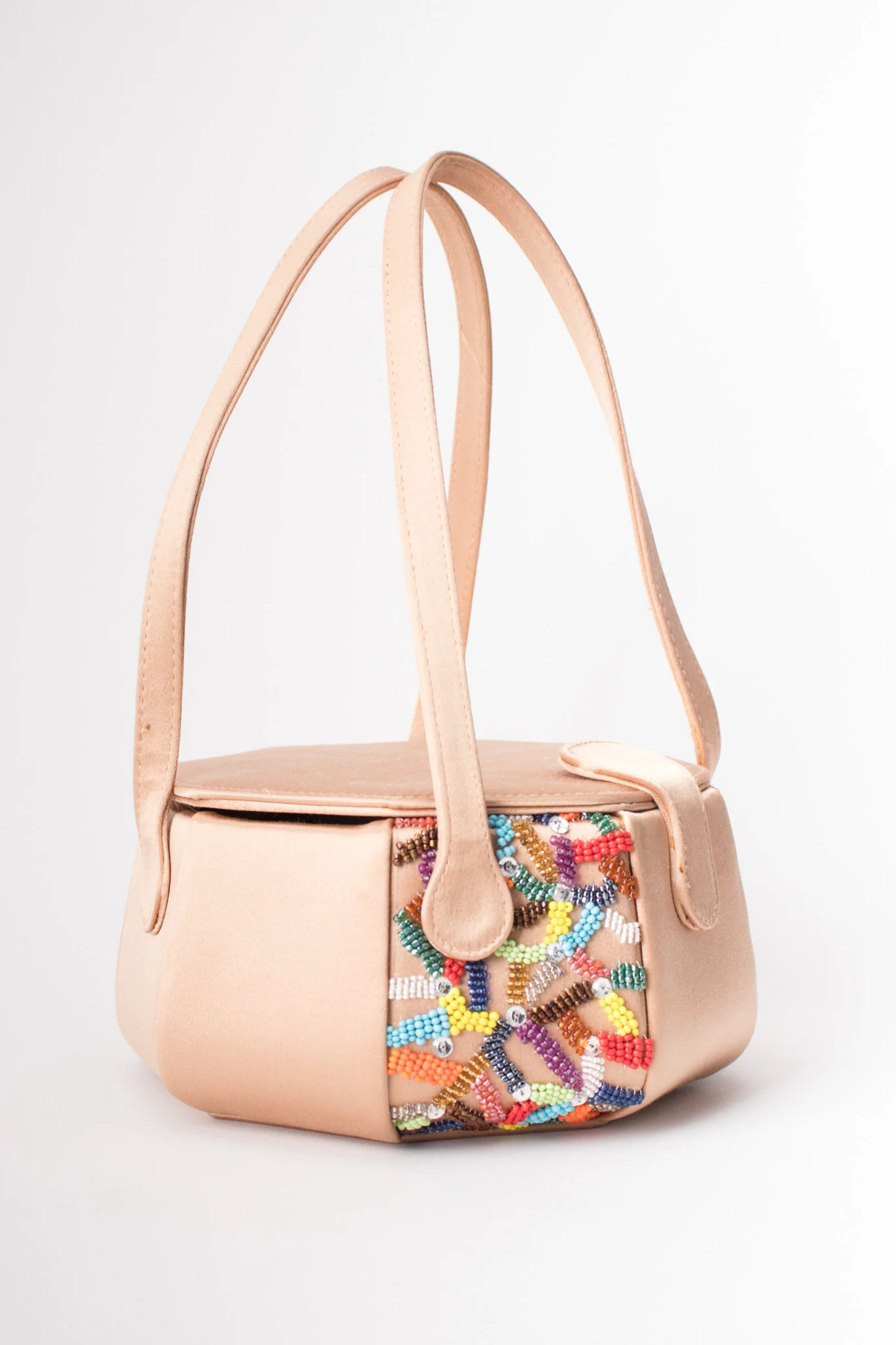 Satin Rainbow Beaded Box Bag - Image 9