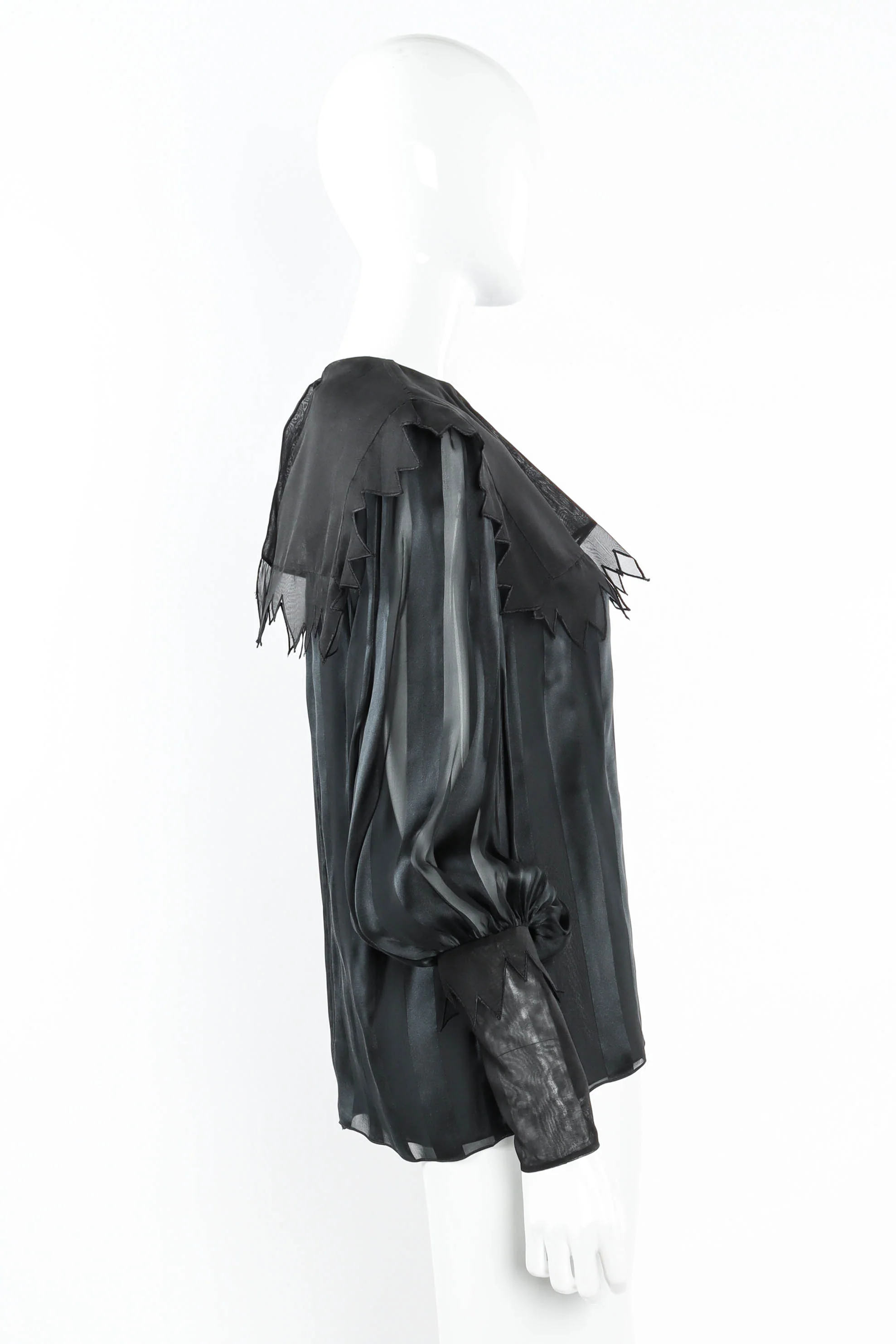 Stripe Silk Mesh Blouse - Image 3