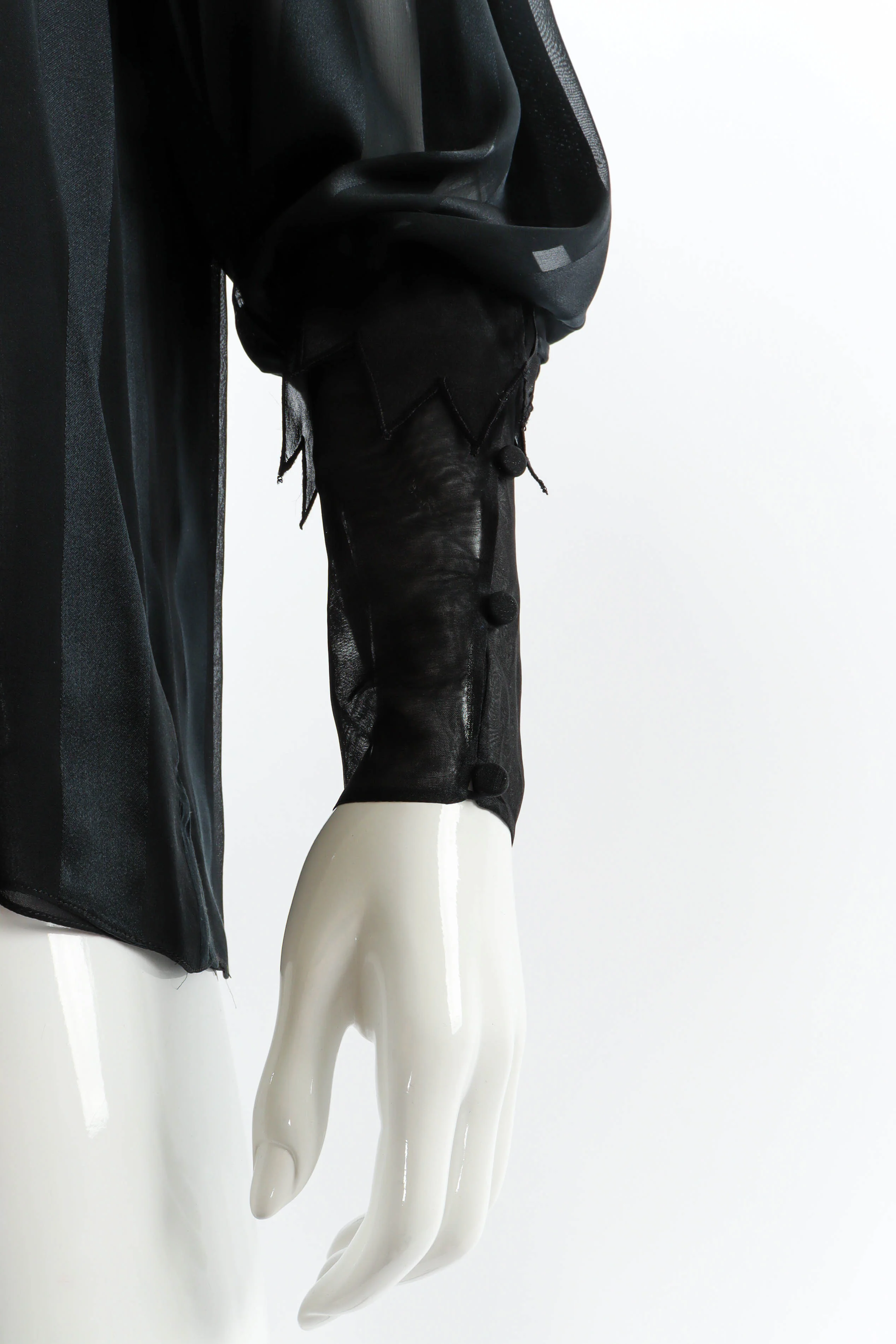 Stripe Silk Mesh Blouse - Image 5