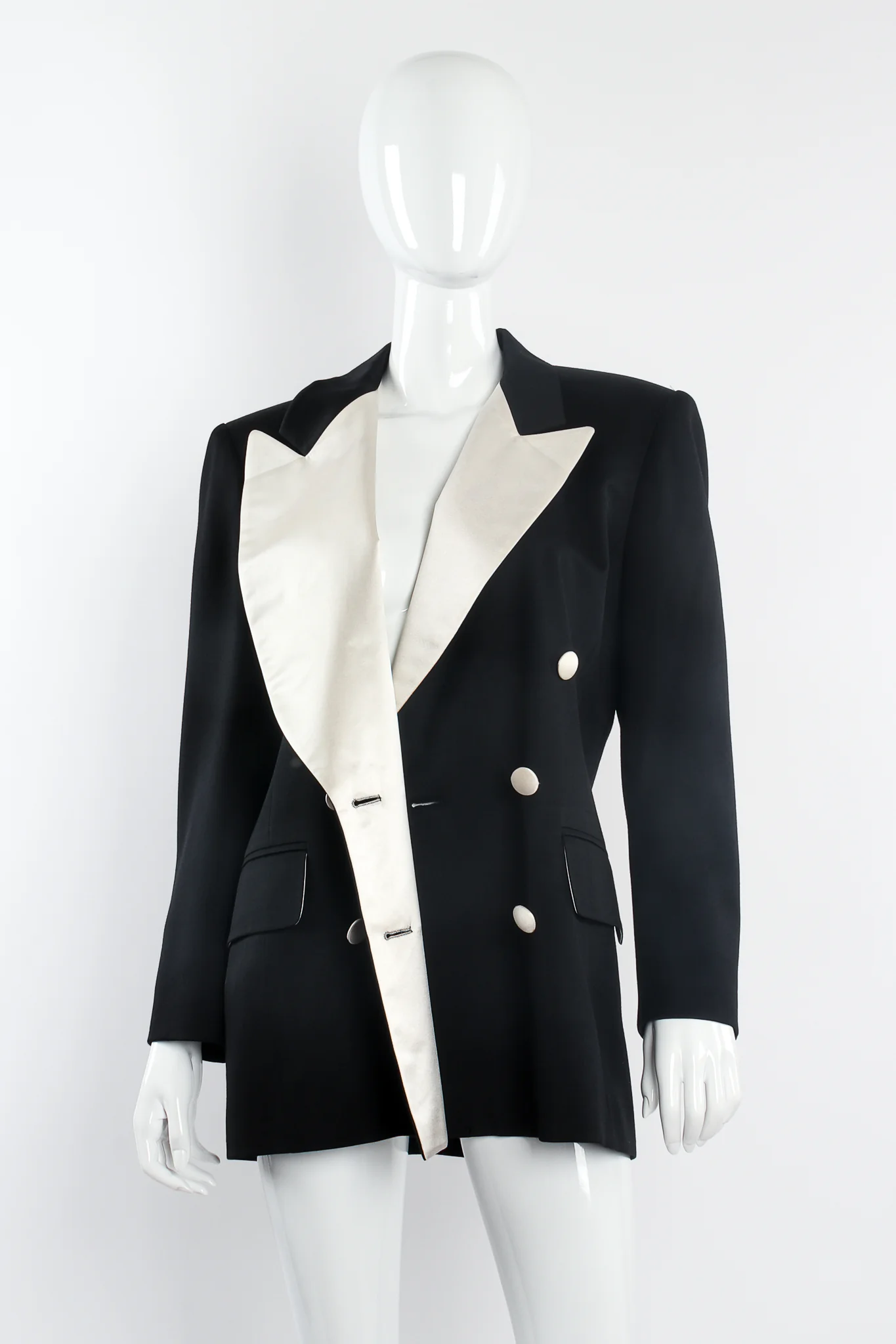 Satin Trim Tuxedo Jacket & Pant Suit - Image 12