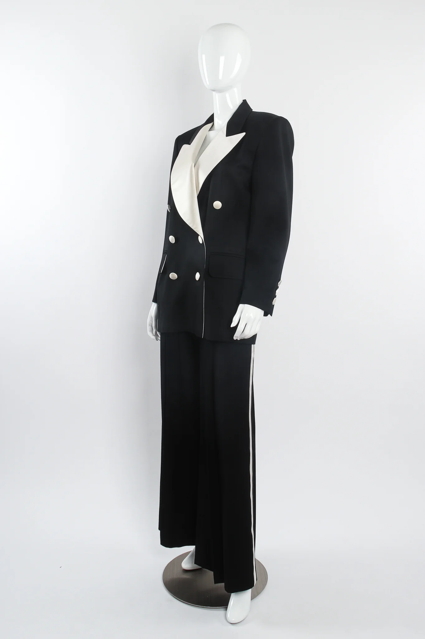 Satin Trim Tuxedo Jacket & Pant Suit - Image 8