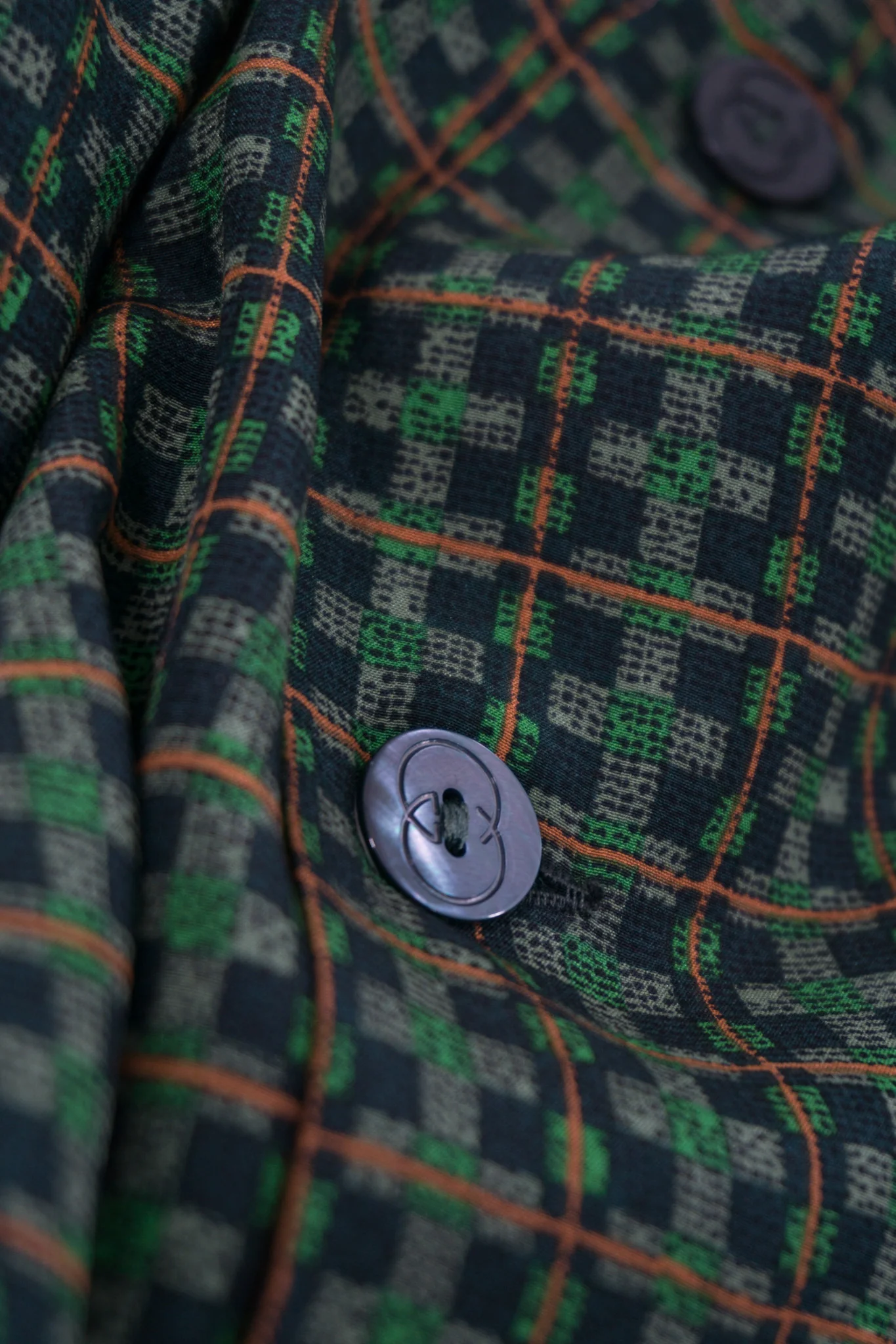 Scarf-Tie Check Blouse - Image 11