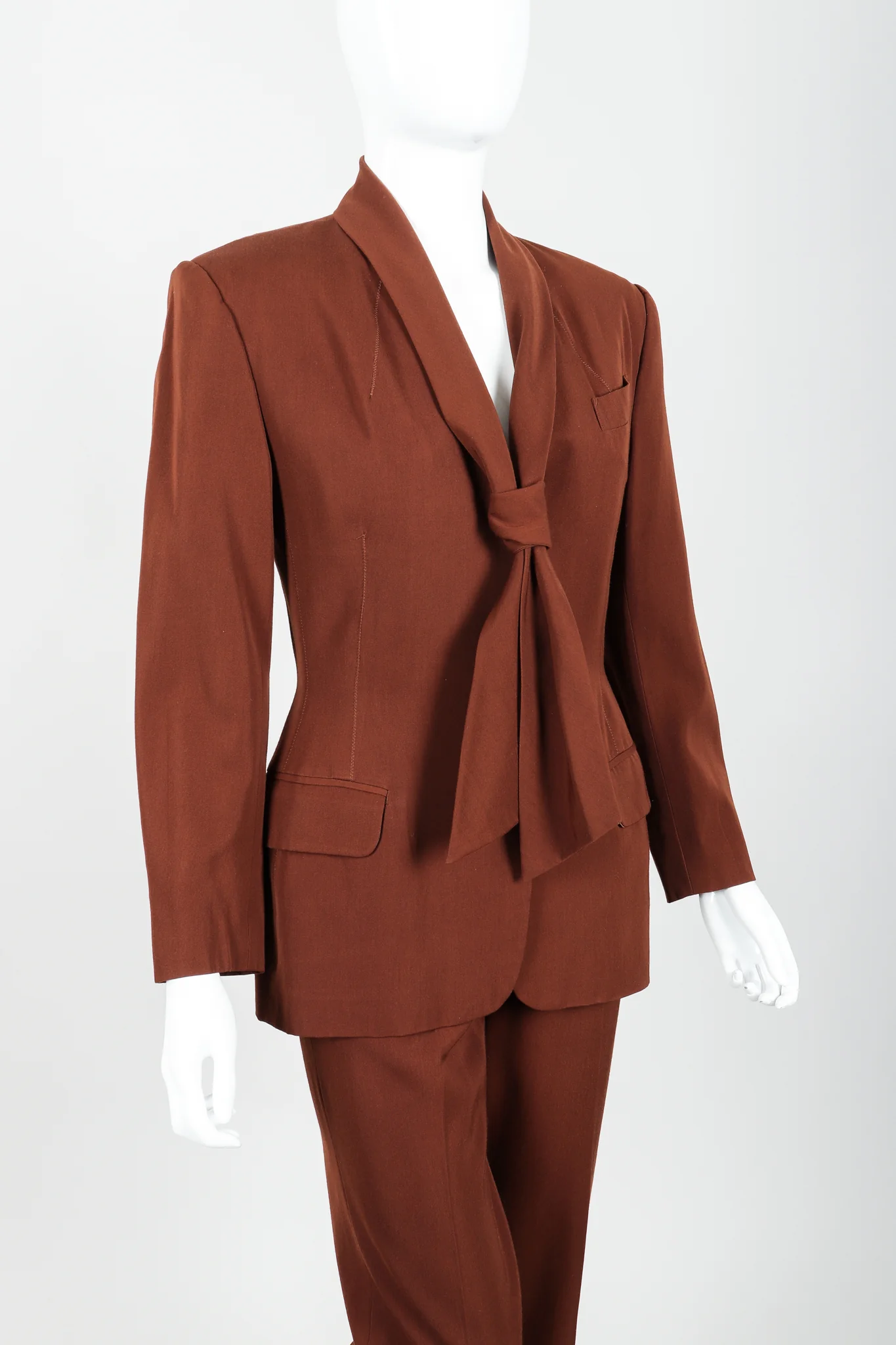 Scarf Tie Jacket & Pant Suit - Image 2