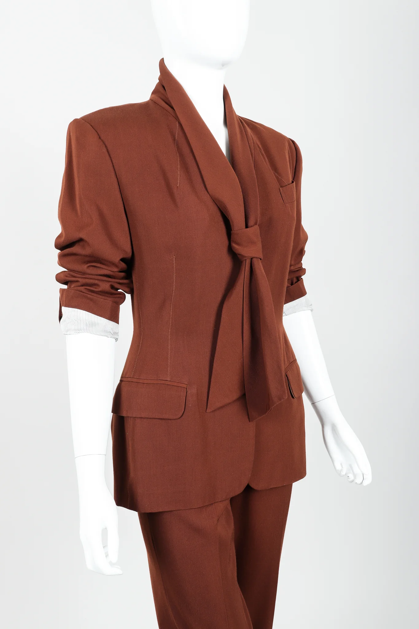 Scarf Tie Jacket & Pant Suit - Image 3
