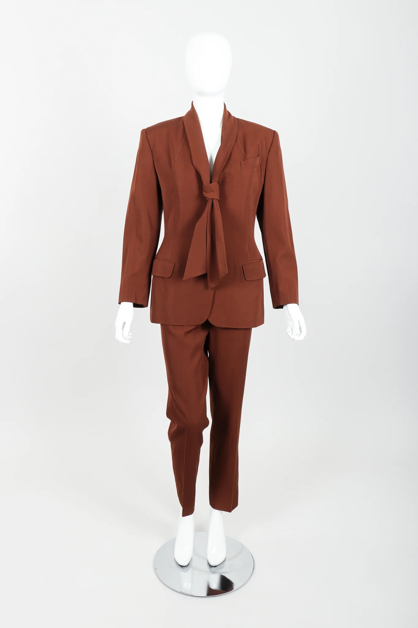Scarf Tie Jacket & Pant Suit - Image 4
