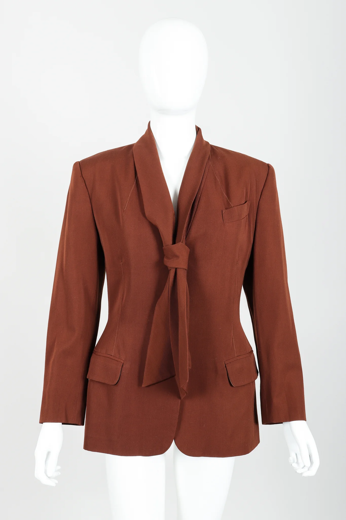 Scarf Tie Jacket & Pant Suit - Image 7