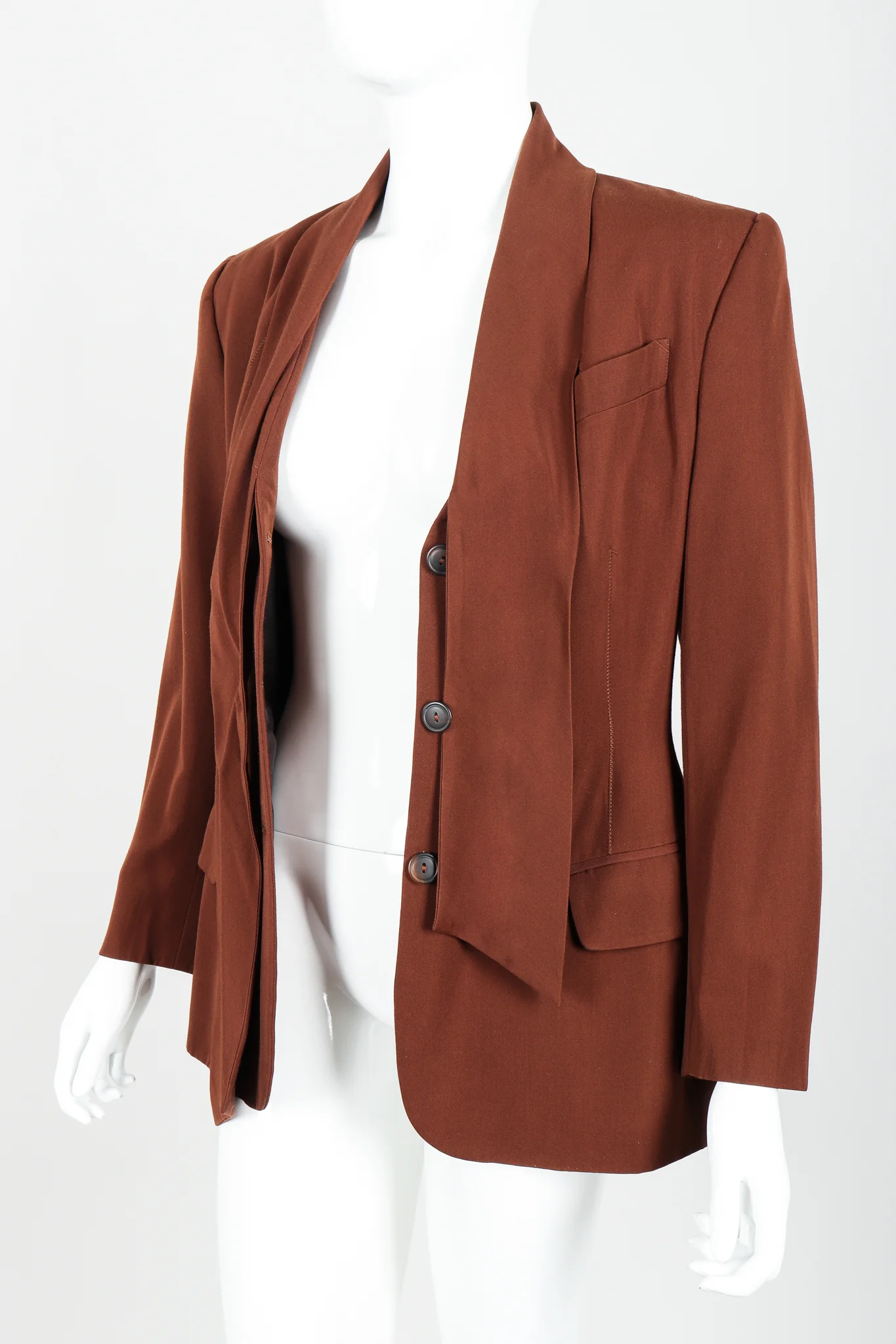 Scarf Tie Jacket & Pant Suit - Image 9