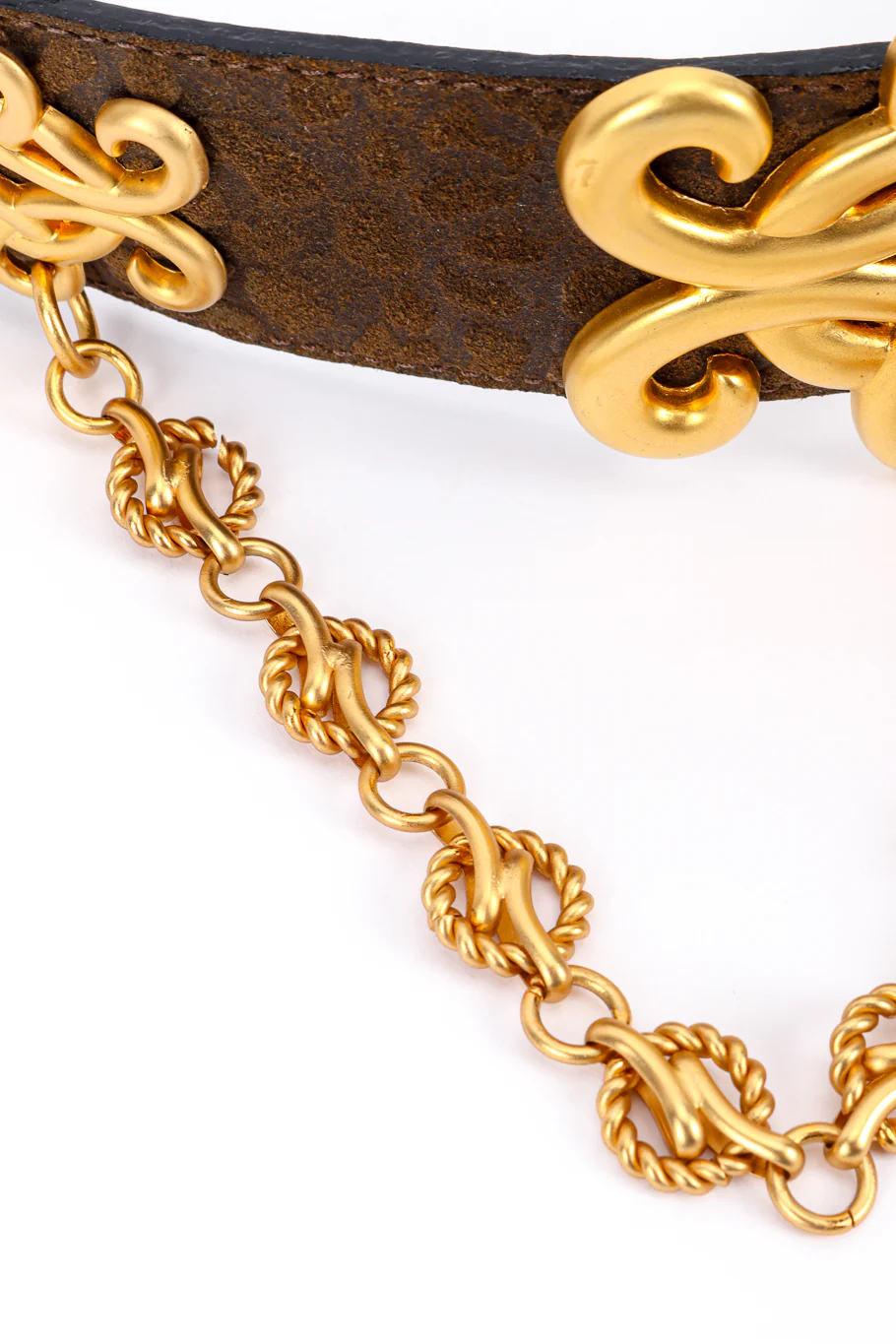 Scroll Buckle Chain Drape Belt - Image 3