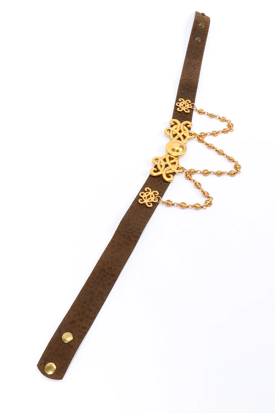 Scroll Buckle Chain Drape Belt - Image 5