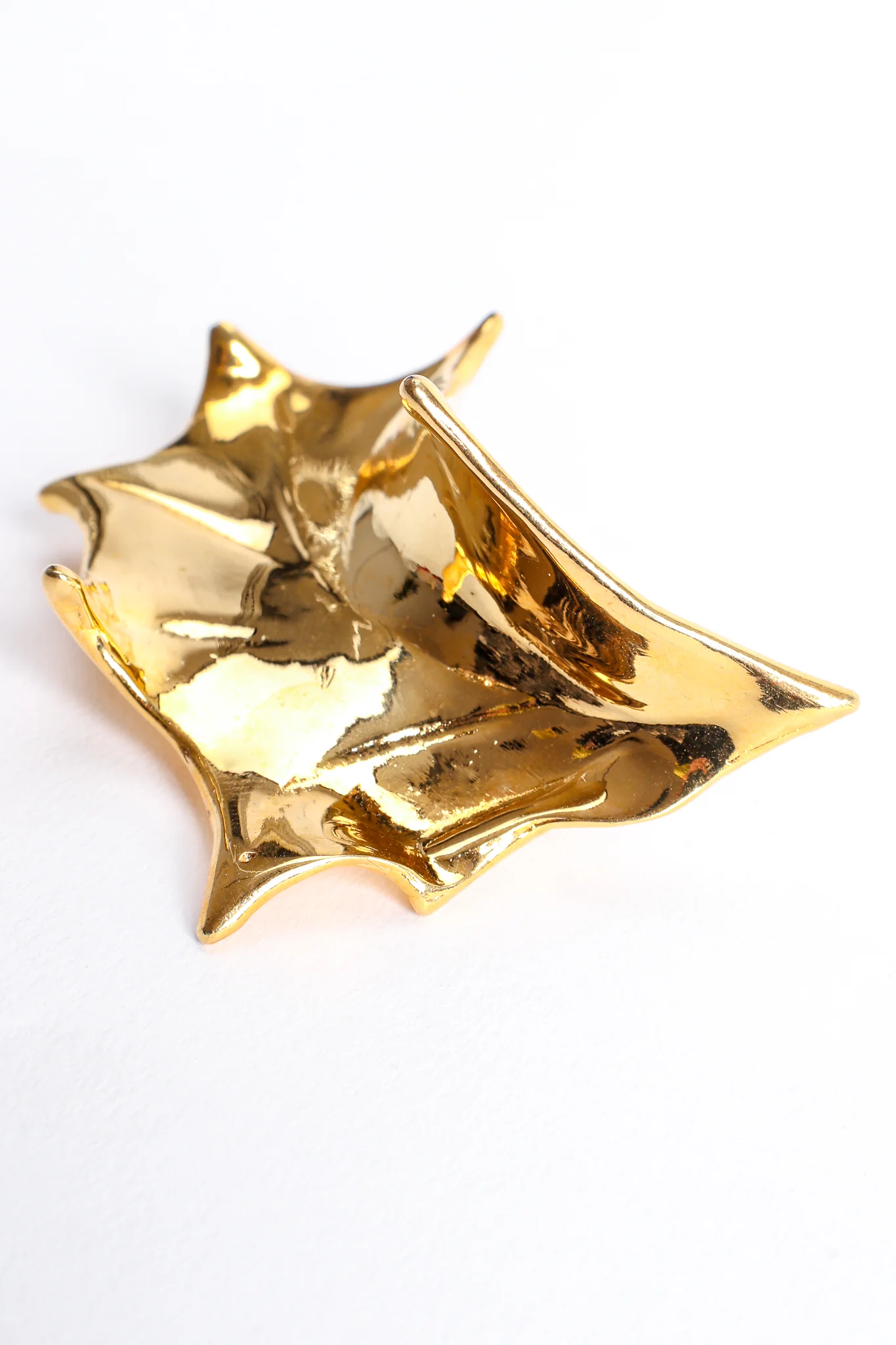Sculpted Abstract Leaf Earrings - Image 4