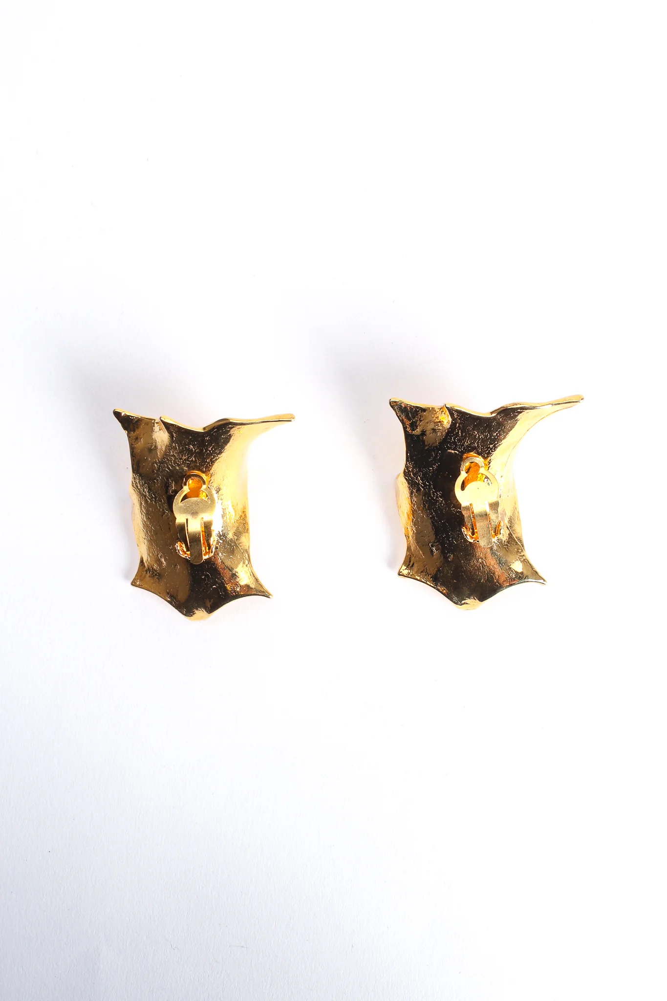 Sculpted Abstract Leaf Earrings - Image 7