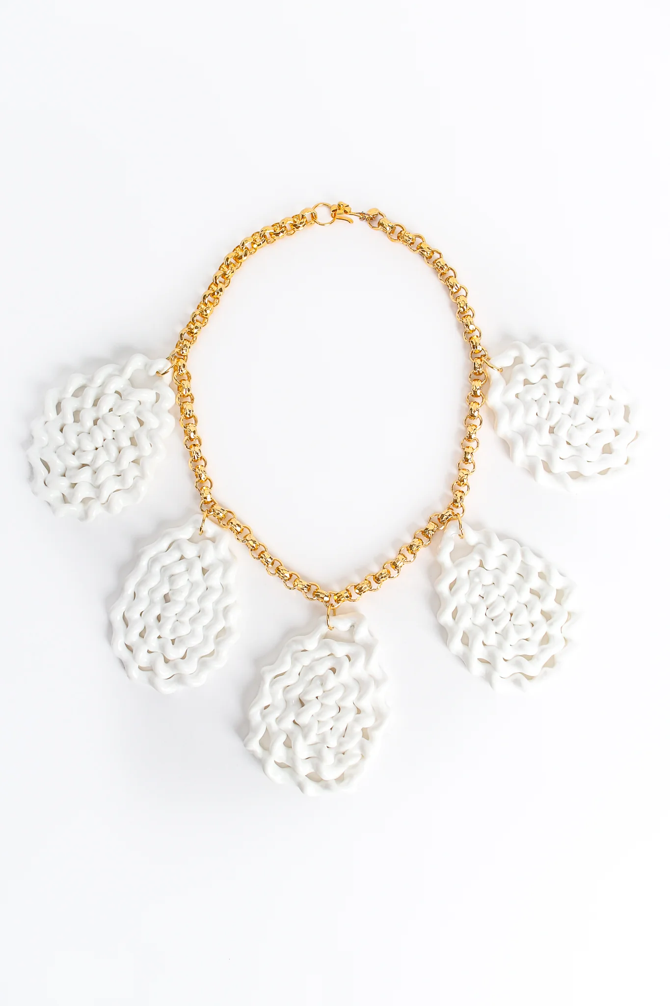Sculpted Spiral Twist Drop Necklace - Image 5