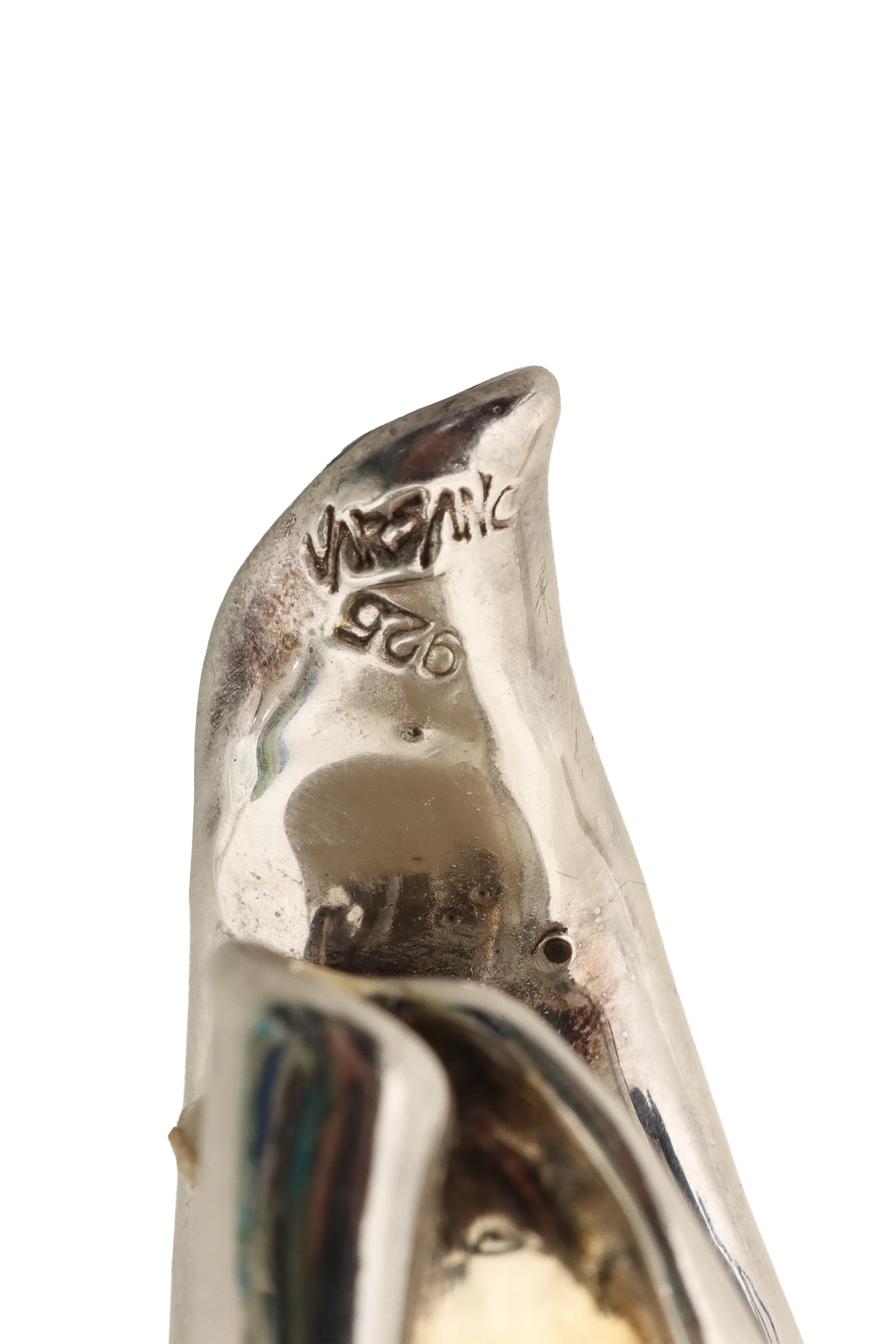 Sculpted Sterling & Gold Plated Hoop Earrings - Image 6
