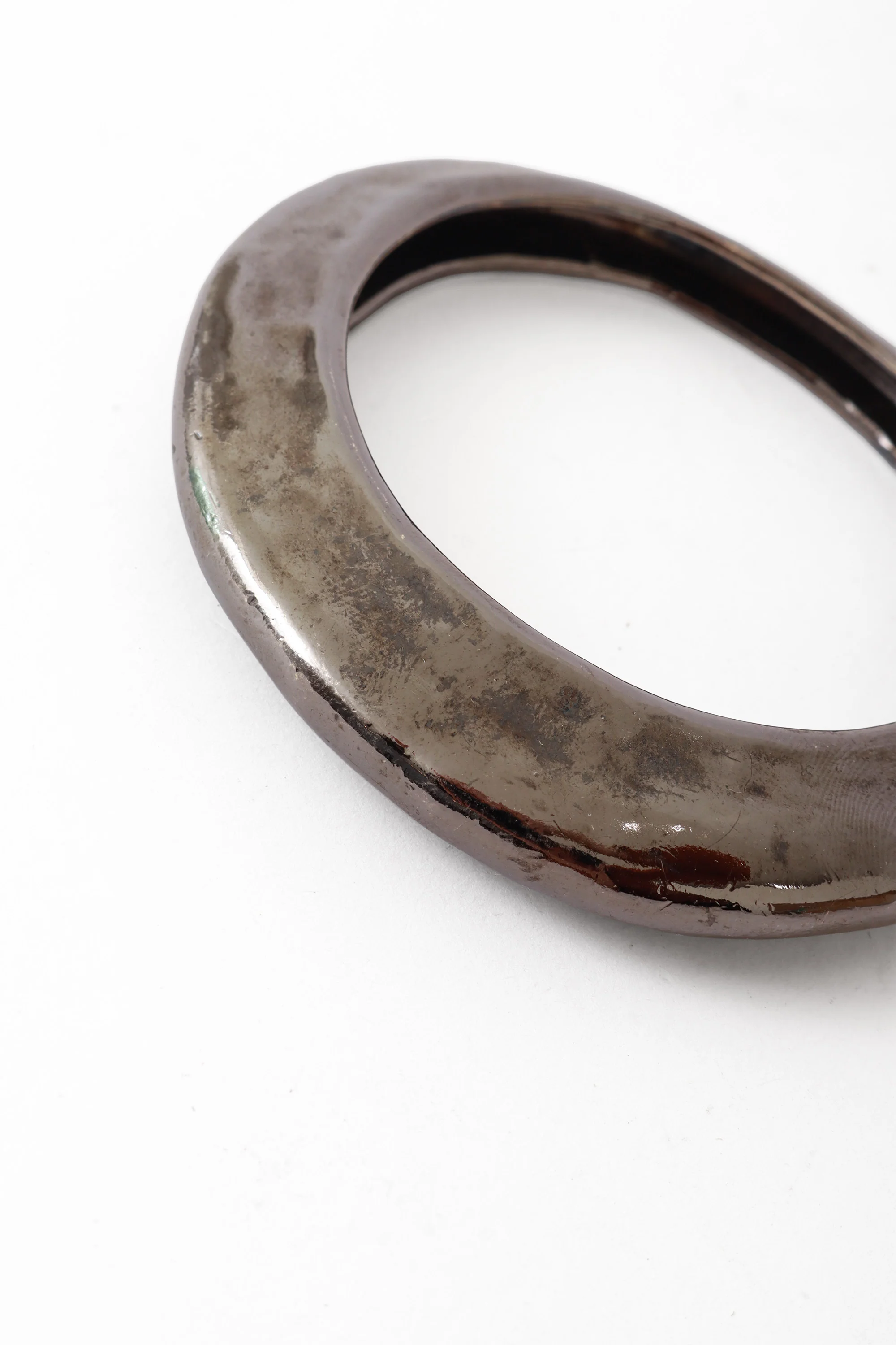 Sculptural Chrome Bangle Set - Image 3
