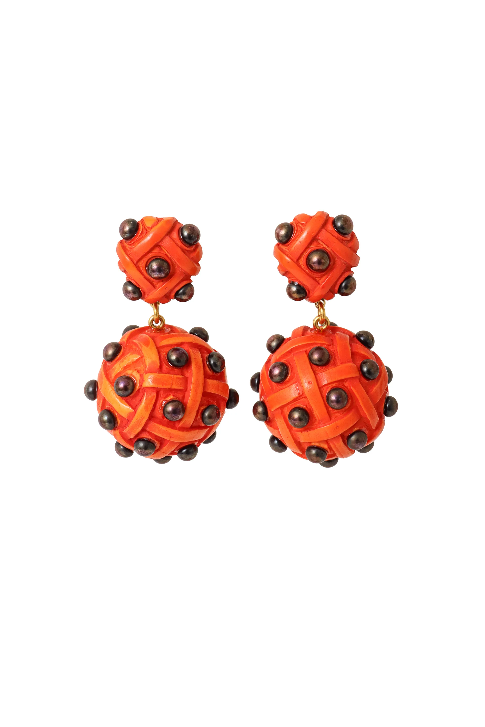 Sculptural Orb Drop Earrings